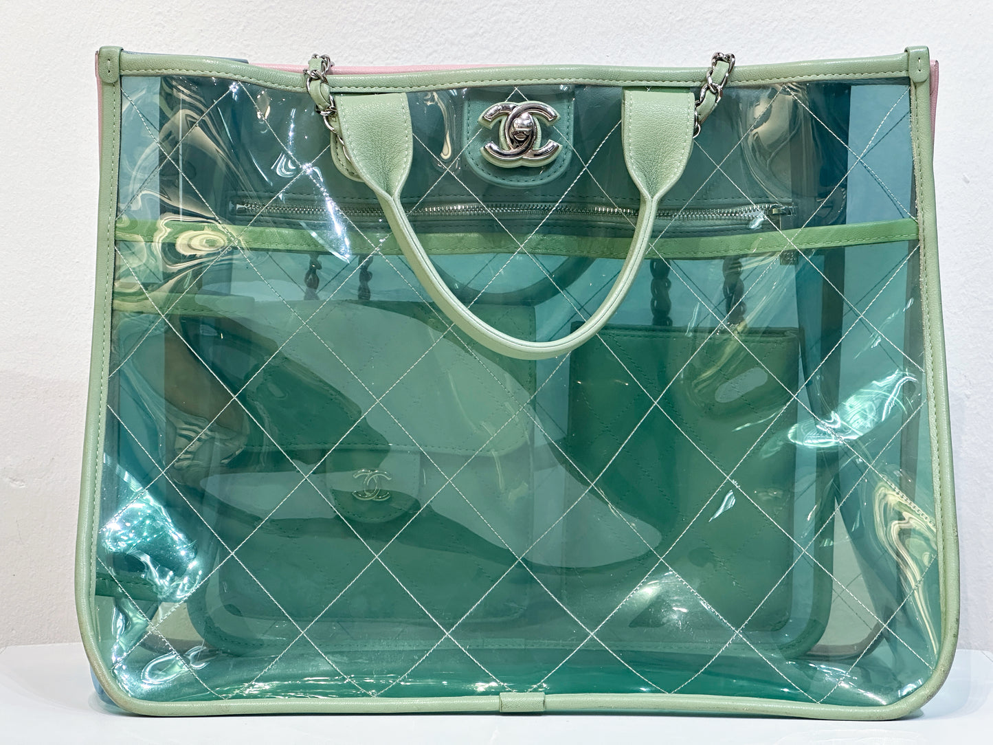 Chanel Coco Splash Bag Green/Pink/Blue 2584 holo card