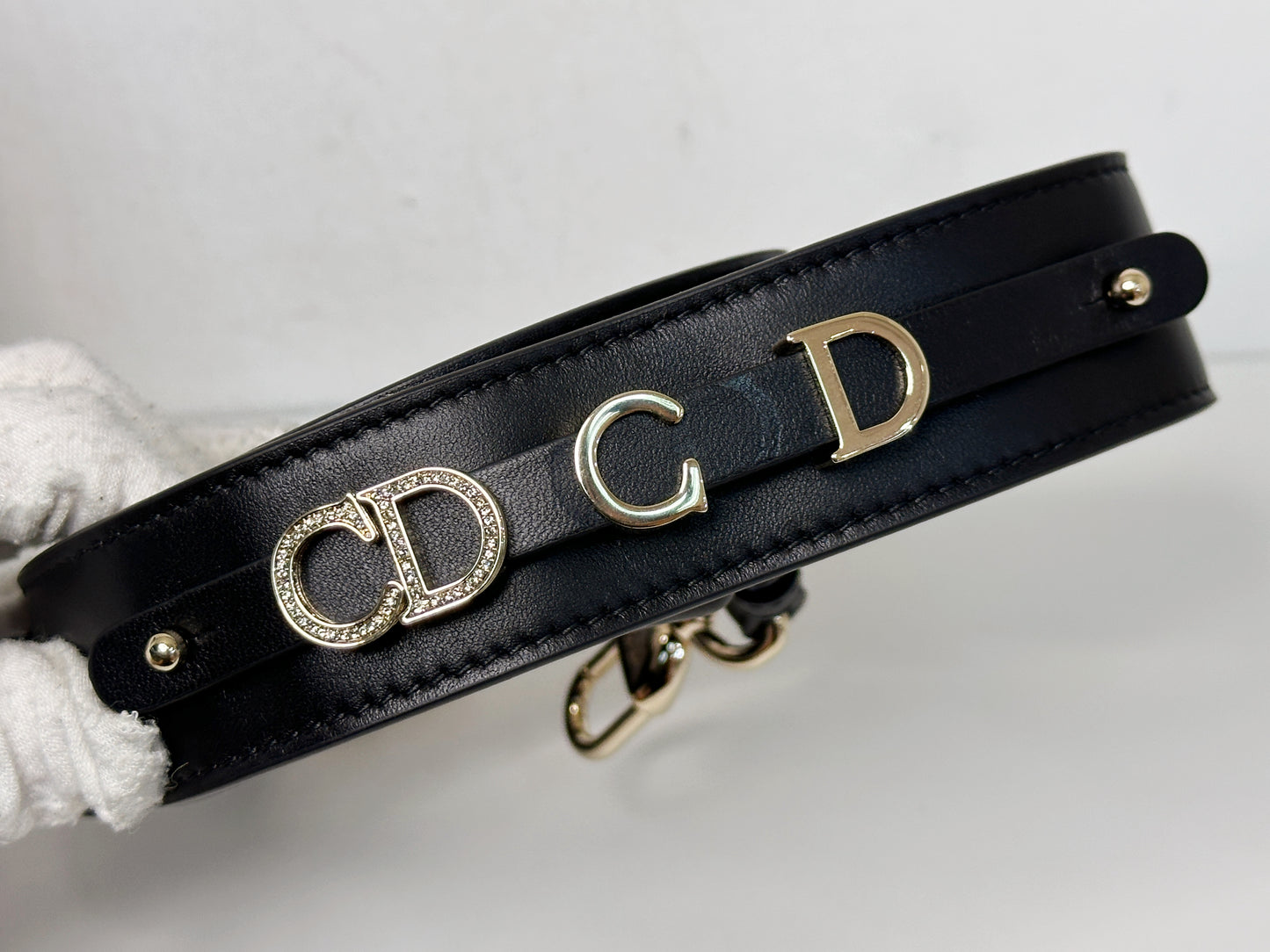 Christian Dior Small Cannage Lambskin My Lady Dior ABC Bag Black GHW
