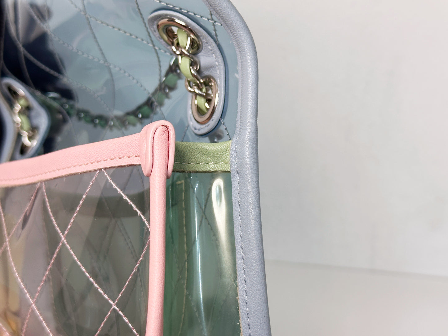 Chanel Coco Splash PVC Mini Flap Bag Blue/Pink/Green 2582 holo