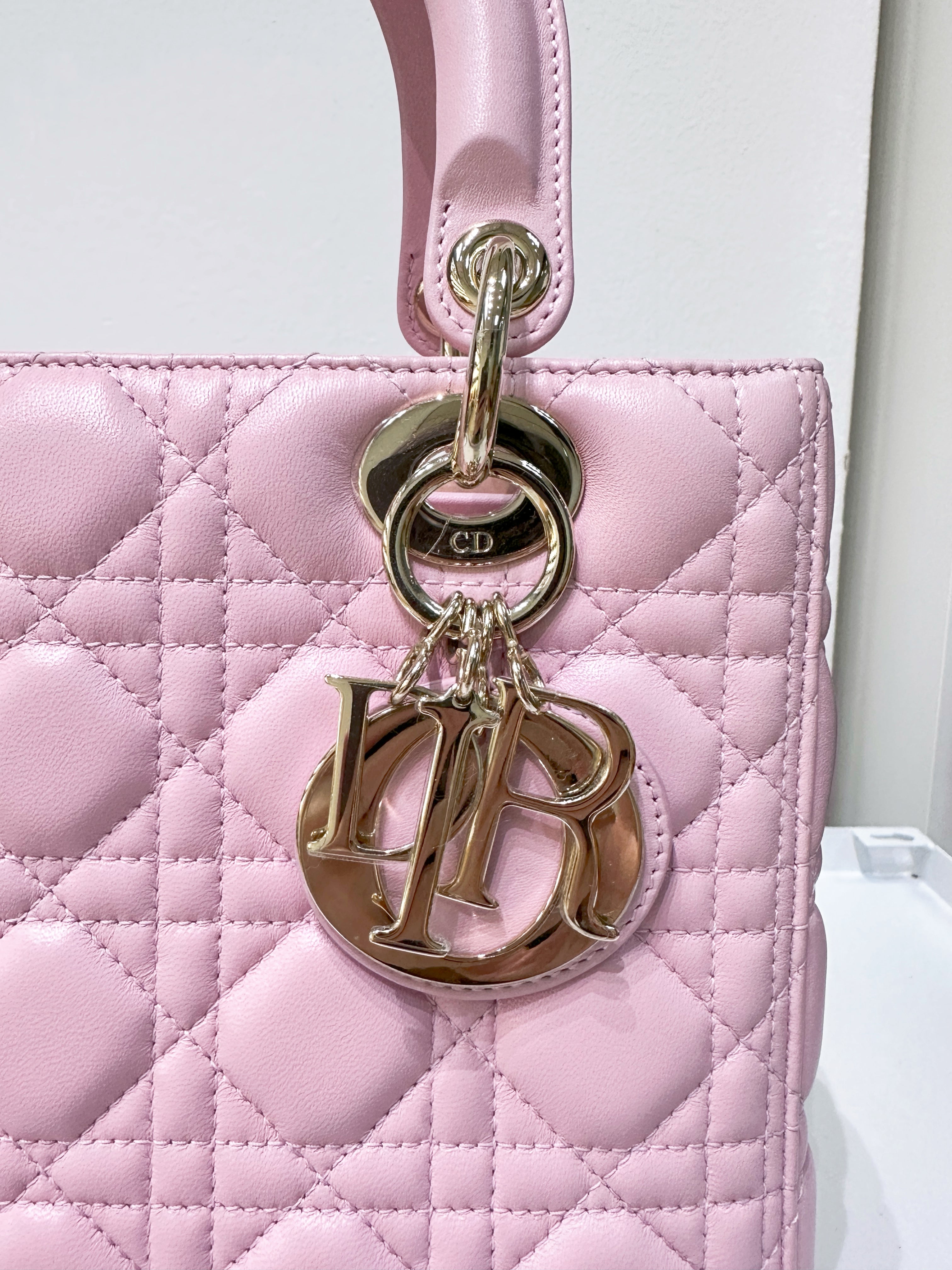 Christian Dior Medium Lady Dior Bag Pink Jemeryluxury