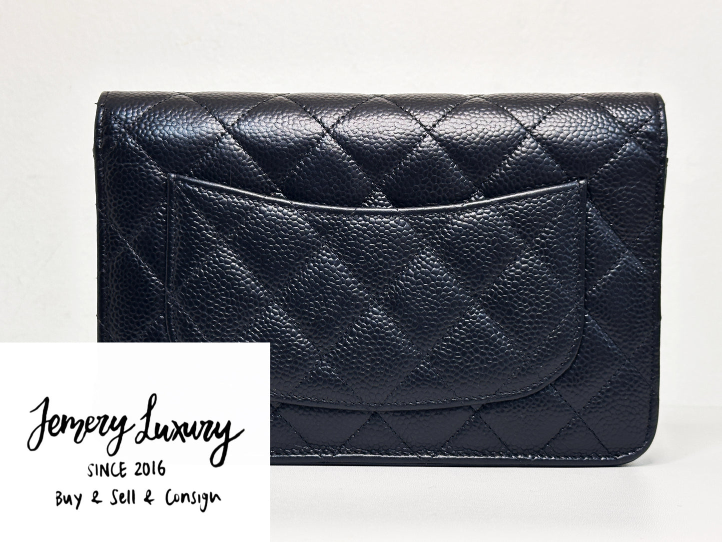 Chanel Classic Wallet on Chain Caviar Black GHW 2859 Holo card