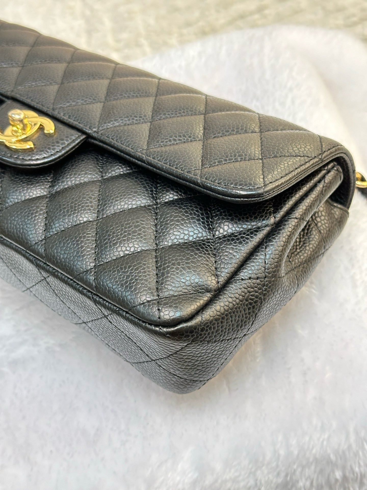 Chanel Caviar East West Flap Bag Black GHW  holo 1304 db