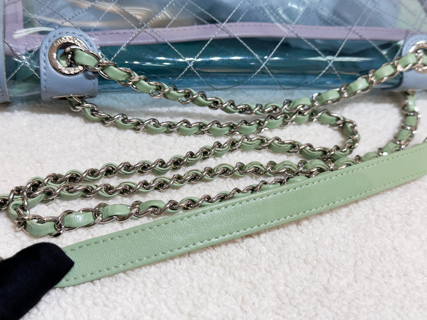 Chanel Coco Splash PVC Medium Flap Bag Blue/Green/Pink 2562 holo