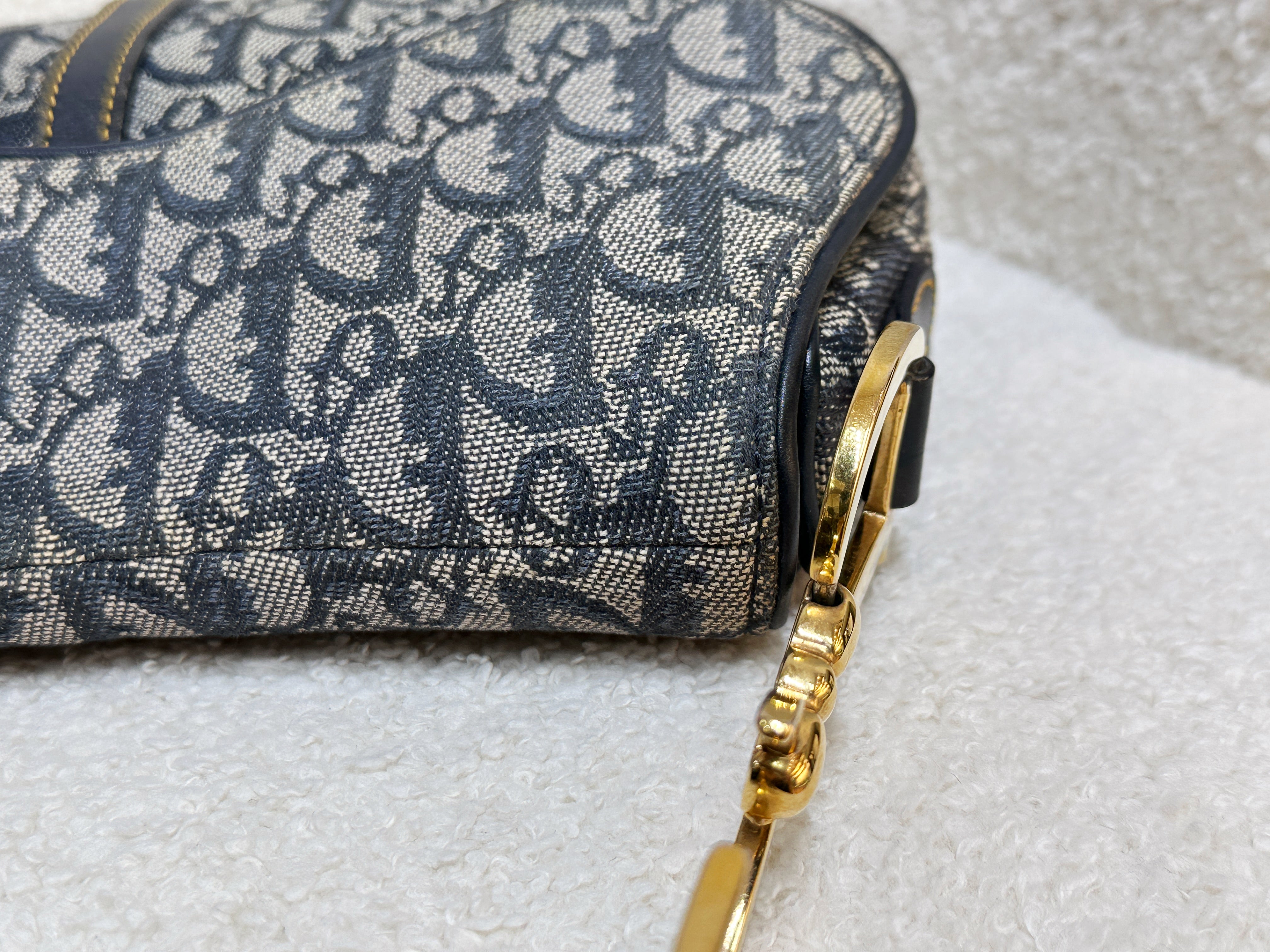 Christian Dior Double Saddle Canvas Navy blue 2001 year