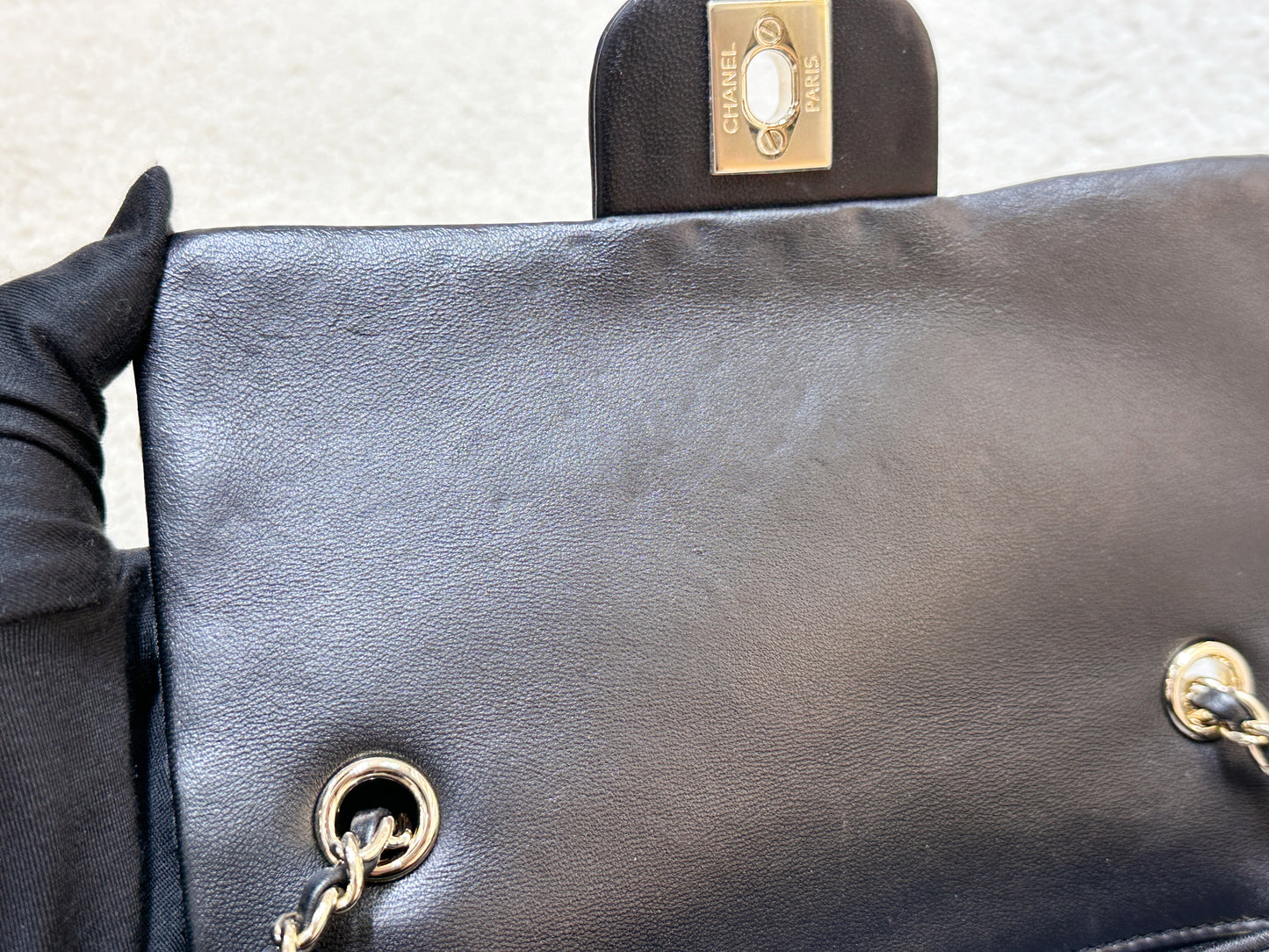 Chanel 19S Pearl On Flap Mini Rectangular Bag LGHW 2750 holo card