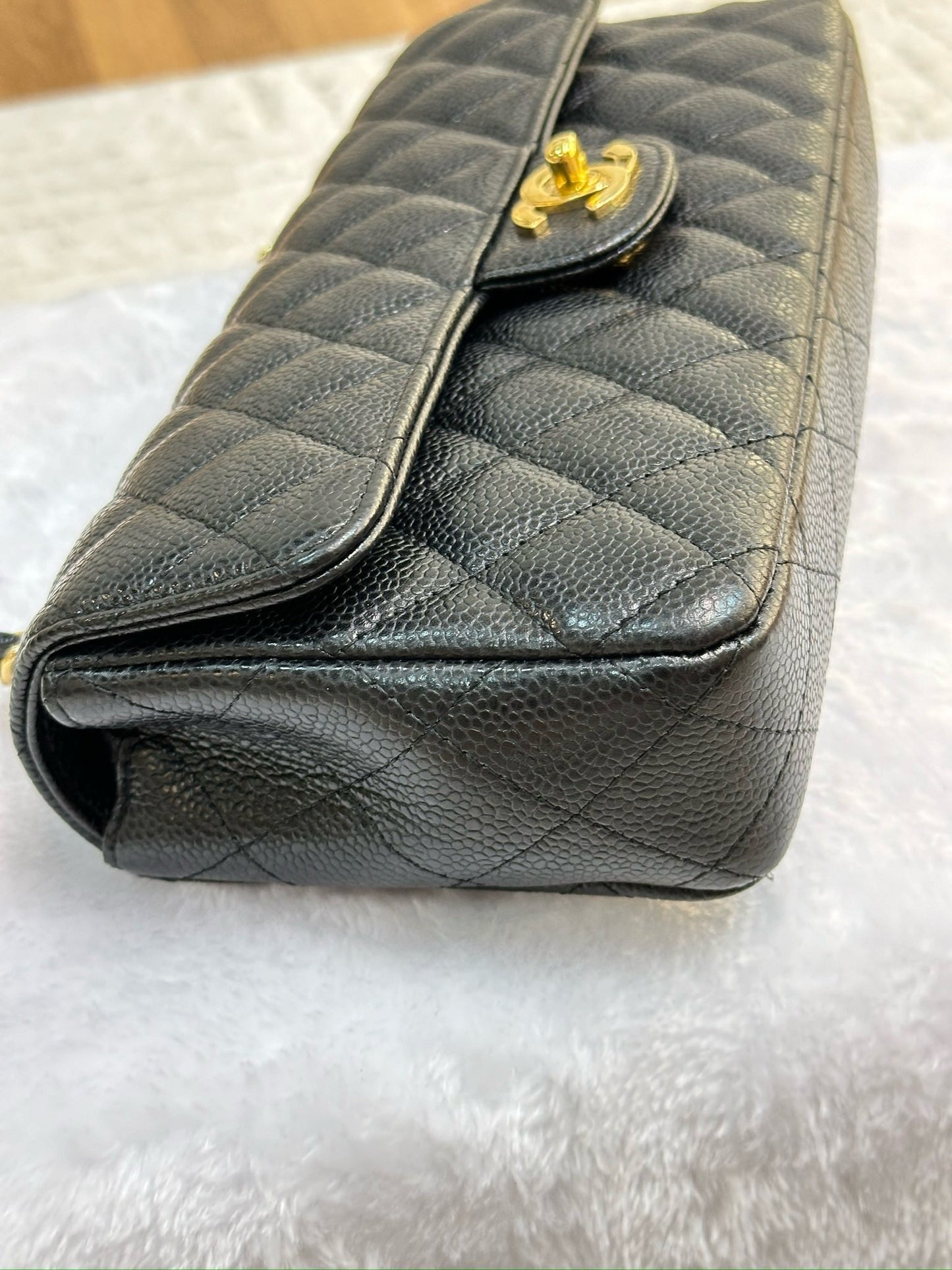 Chanel Caviar East West Flap Bag Black GHW