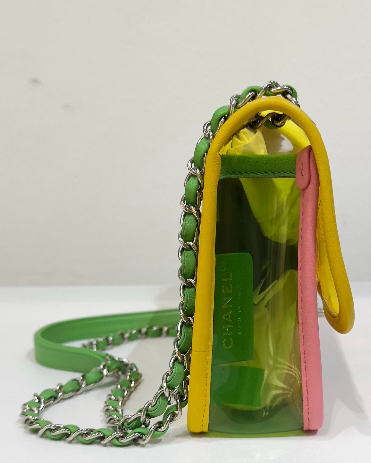 Chanel Medium Coco Splash PVC Flap Bag Yellow/Green/Pink SHW