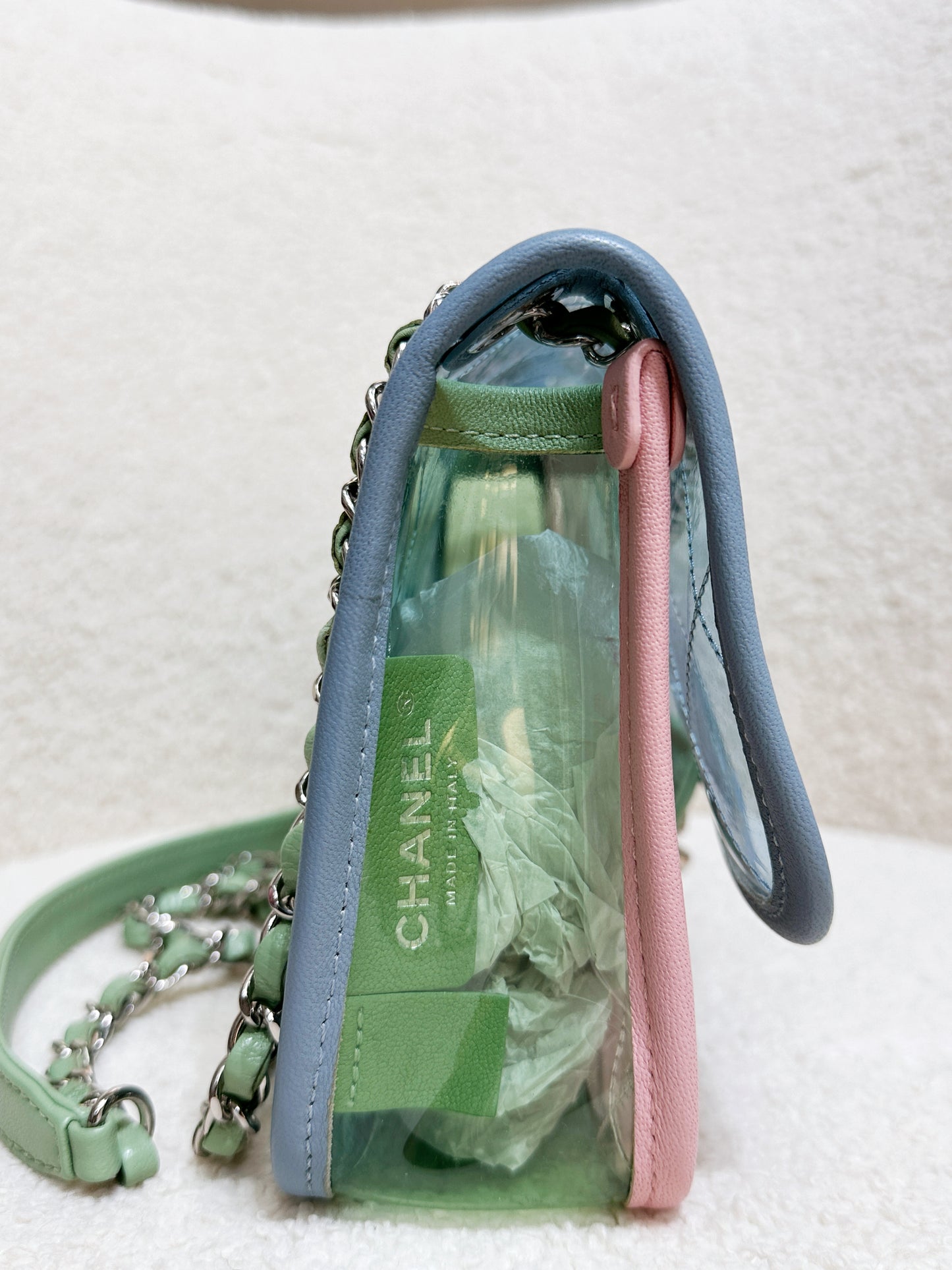 Chanel Coco Splash PVC Medium Flap Bag Blue/Green/Pink 2562 holo