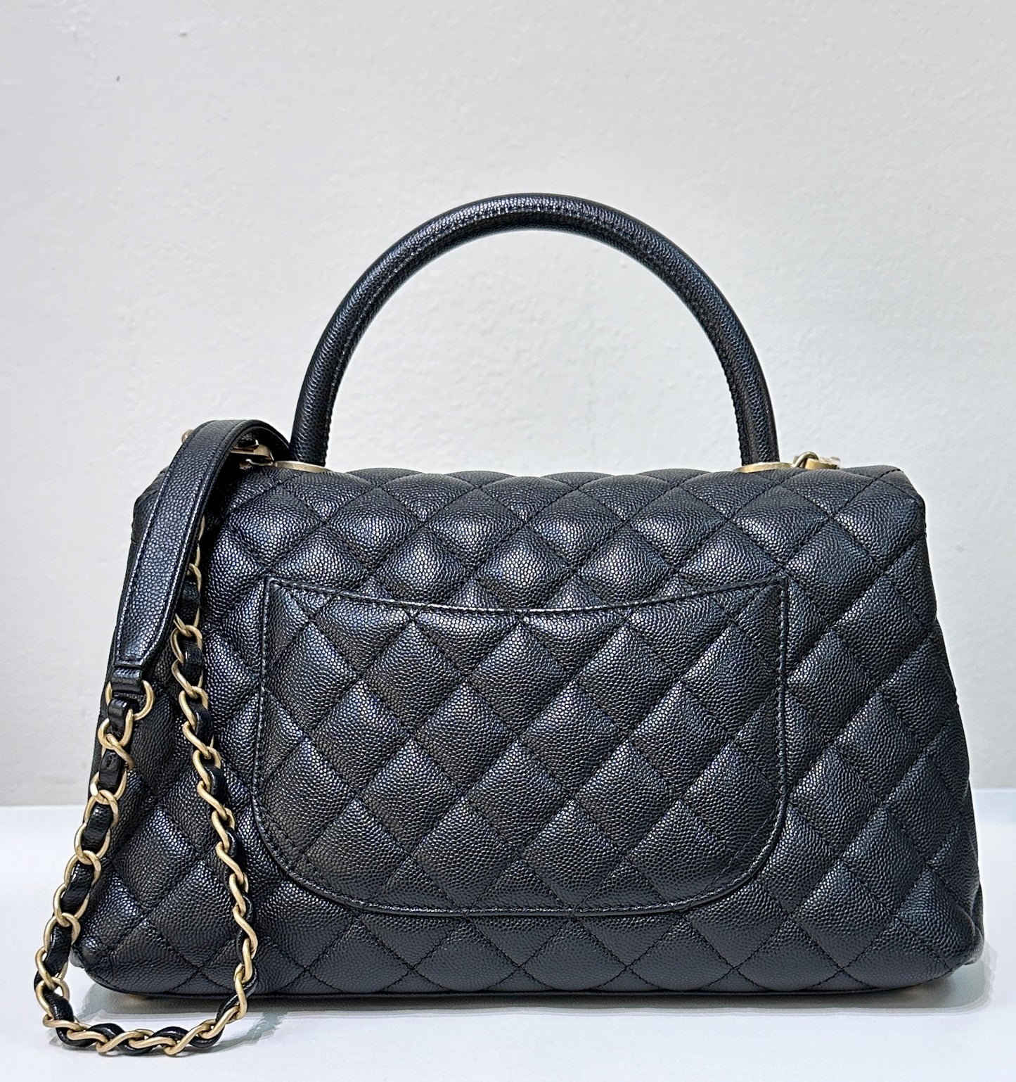 Chanel Coco Handle Cuir Matelasse Caviar Noir