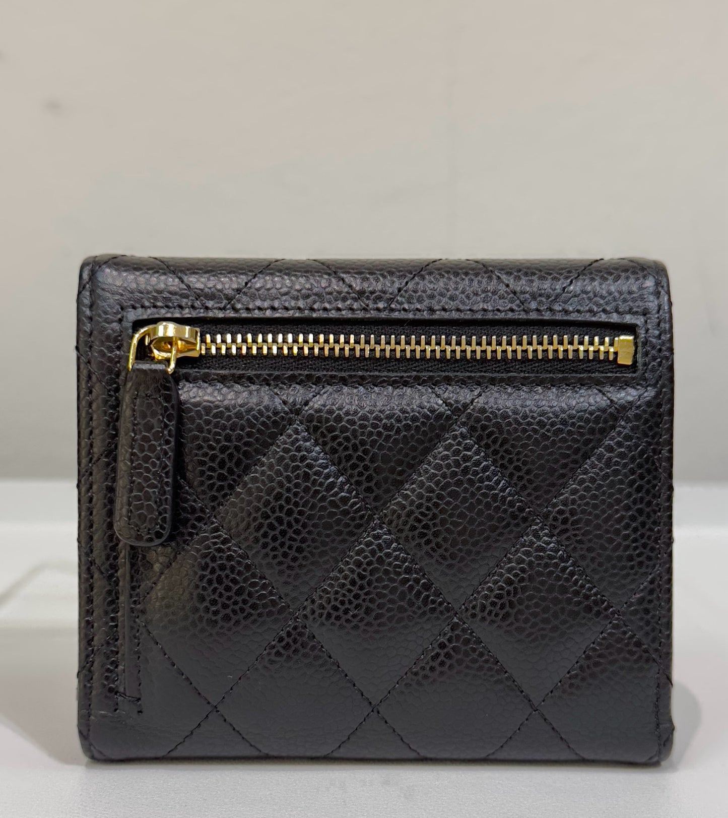 Chanel Flap Wallet Black Caviar GHW GPT tag