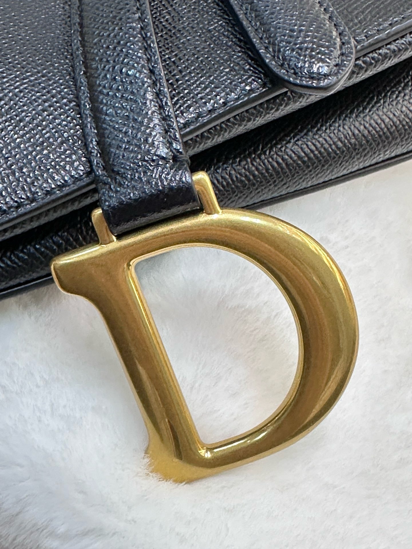 Christian Dior Meidum Leather Saddle Bag Black