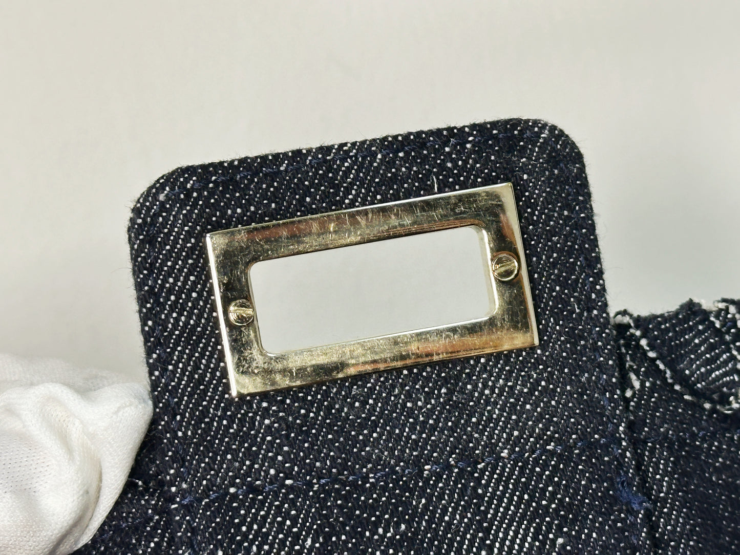 Chanel Black Denim 2.55 Night Flight Mademoiselle Flap bag 1074 holo card