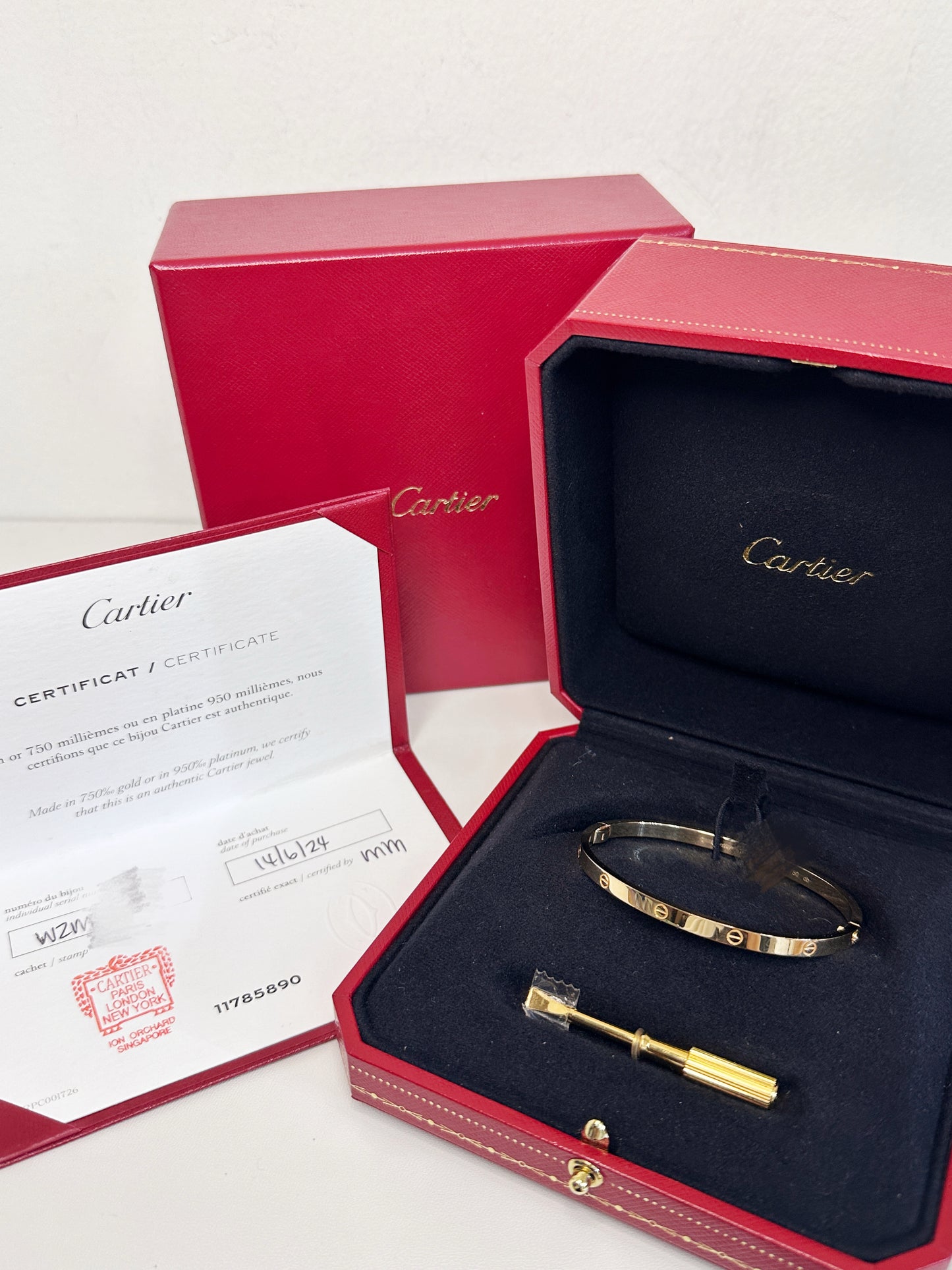 Cartier Love Bracelet Classic Model 18K Yellow Gold WZMXXX