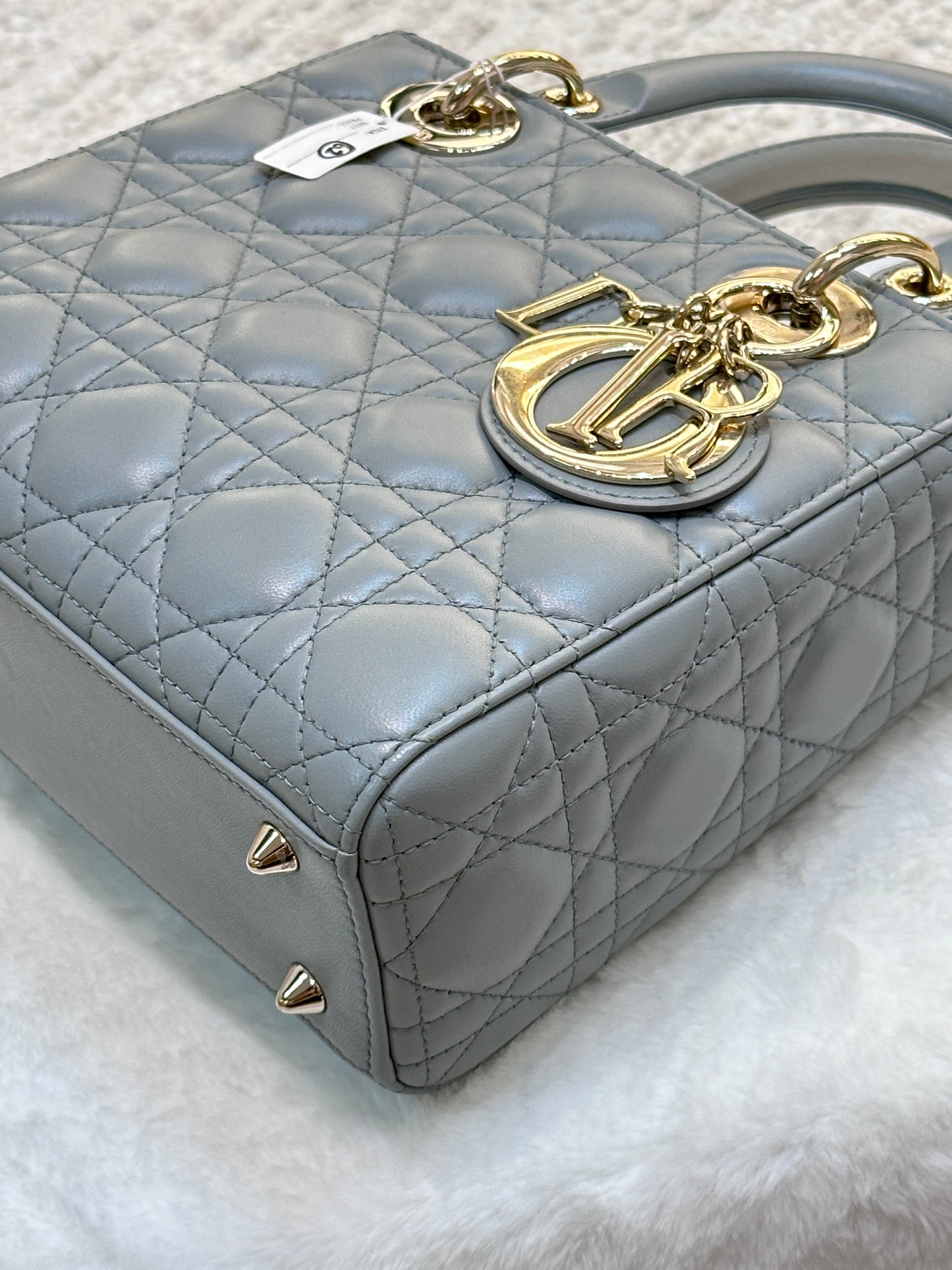 Dior Small Lady Dior My ABCDior Cannage Lambskin Gray