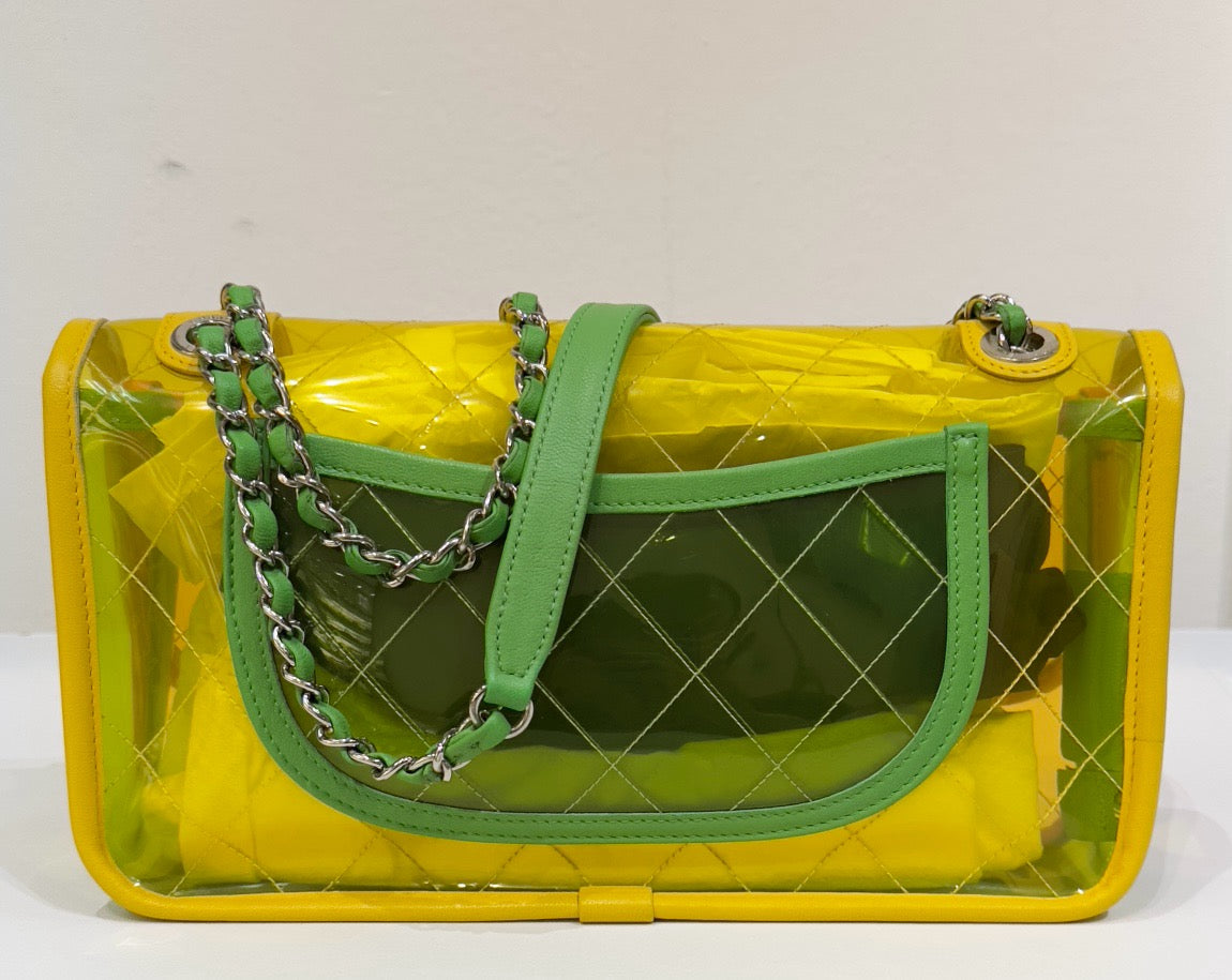 Chanel Medium Coco Splash PVC Flap Bag Yellow/Green/Pink SHW