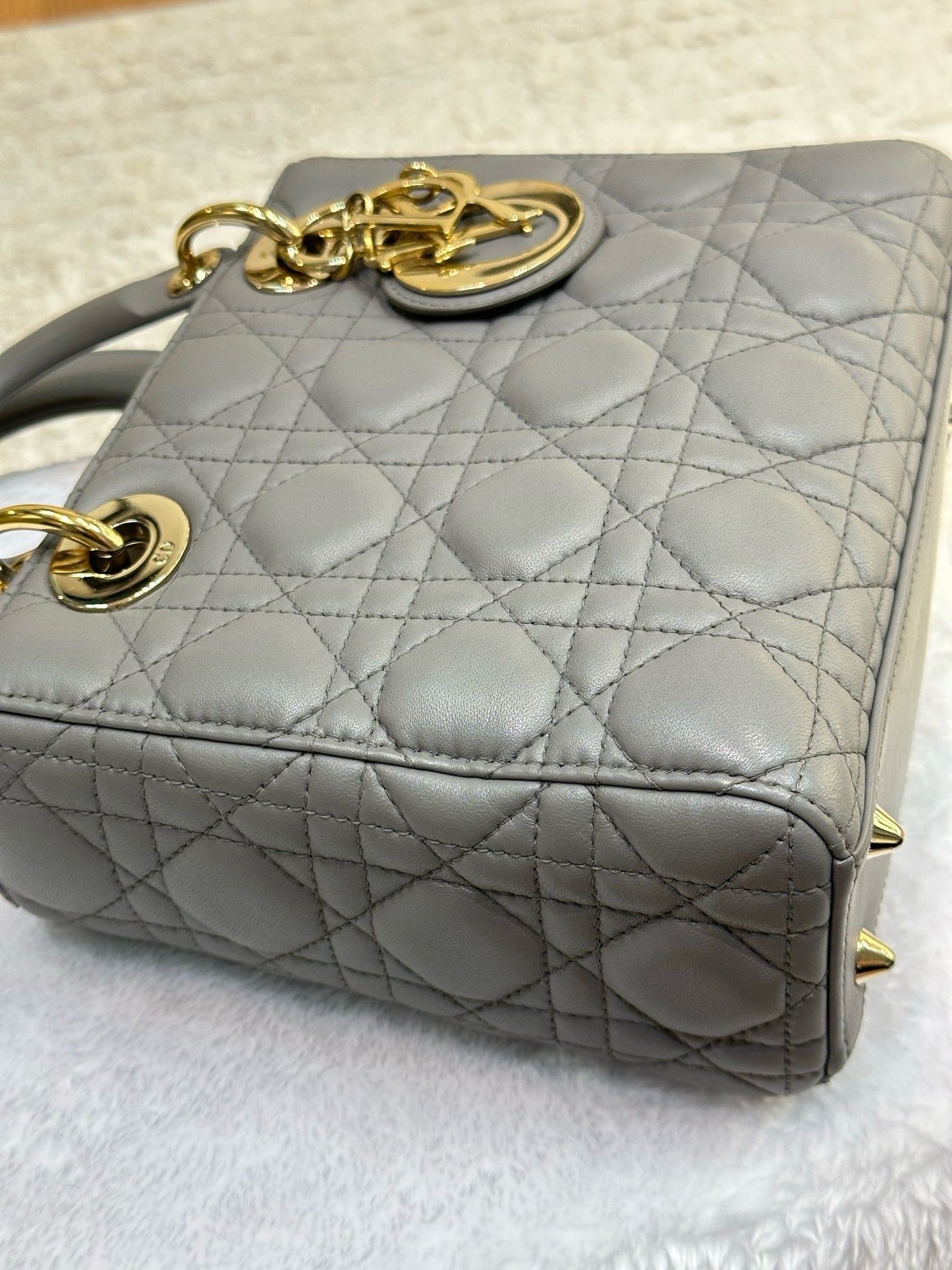 Dior Small Lady Dior My ABCDior Cannage Lambskin Gray 2019year