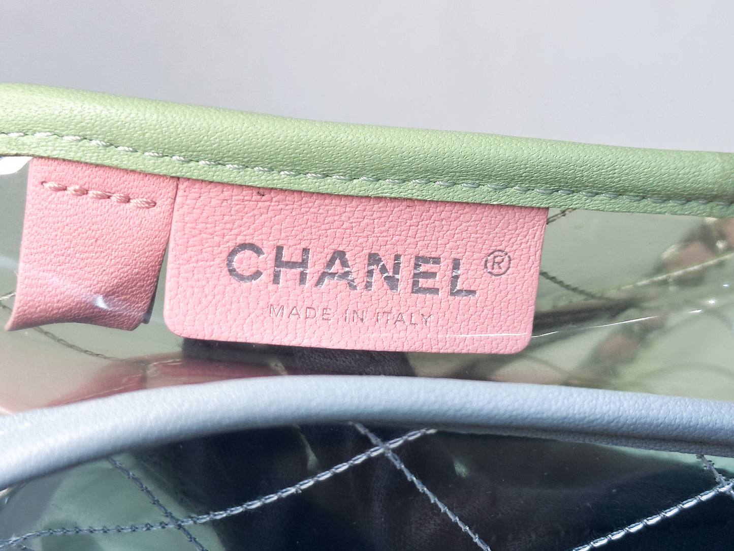 Chanel Coco Splash PVC Medium Flap Bag Green/Blue/Pink 254975 holo