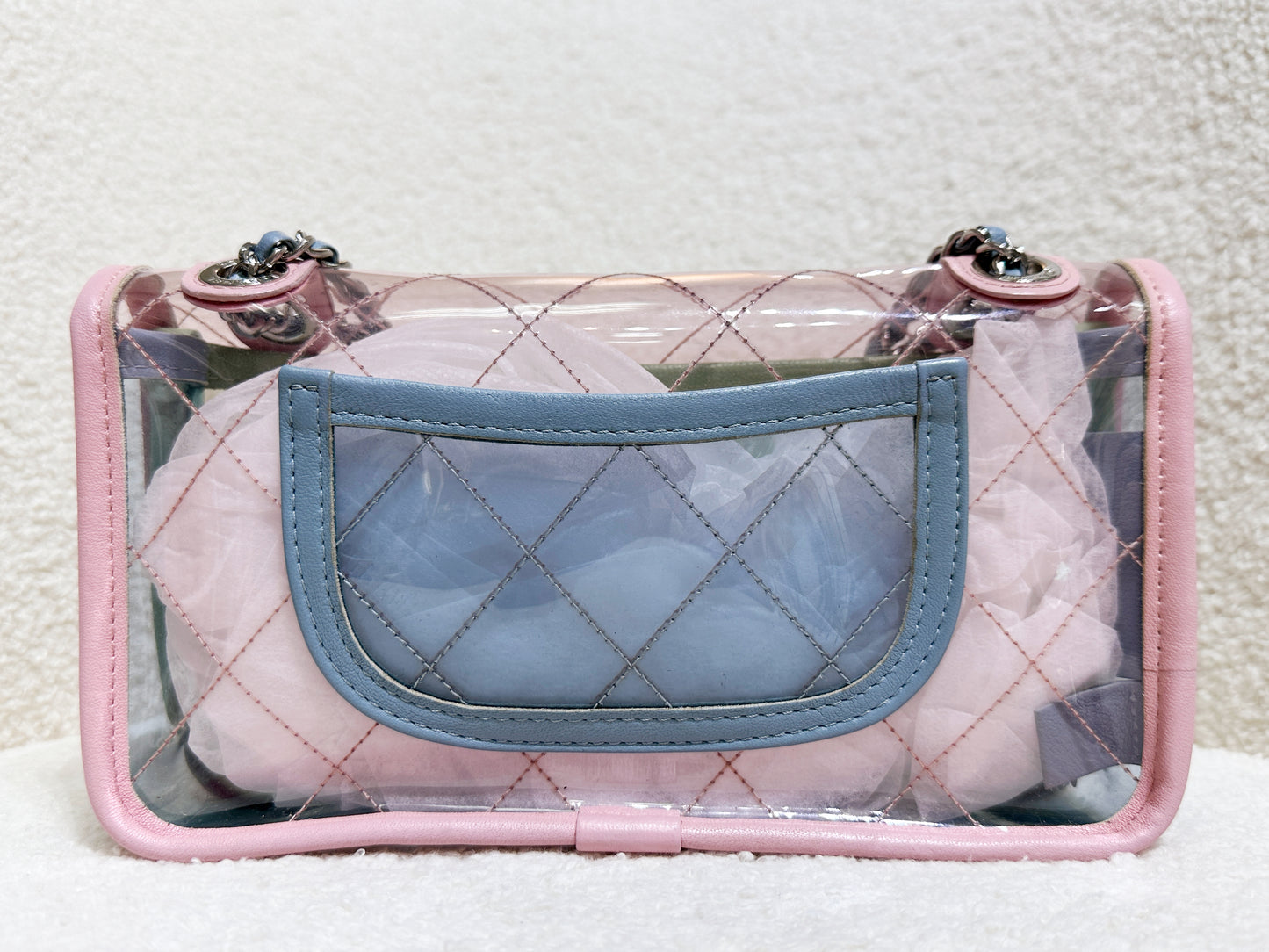 Chanel Coco Splash PVC Mini Flap Bag Pink/Green/Blue 2576 holo card