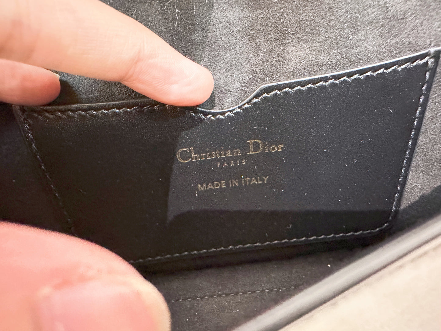 CHRISTIAN DIOR Box Calfskin East West Bobby Bag Black