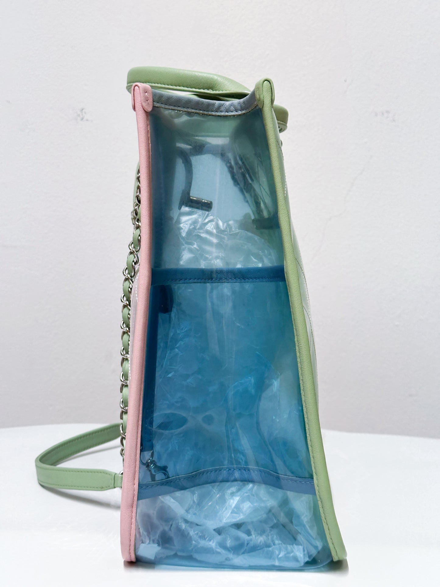 Chanel PVC Green/Pink/Blue Tote bag 2584 holo card