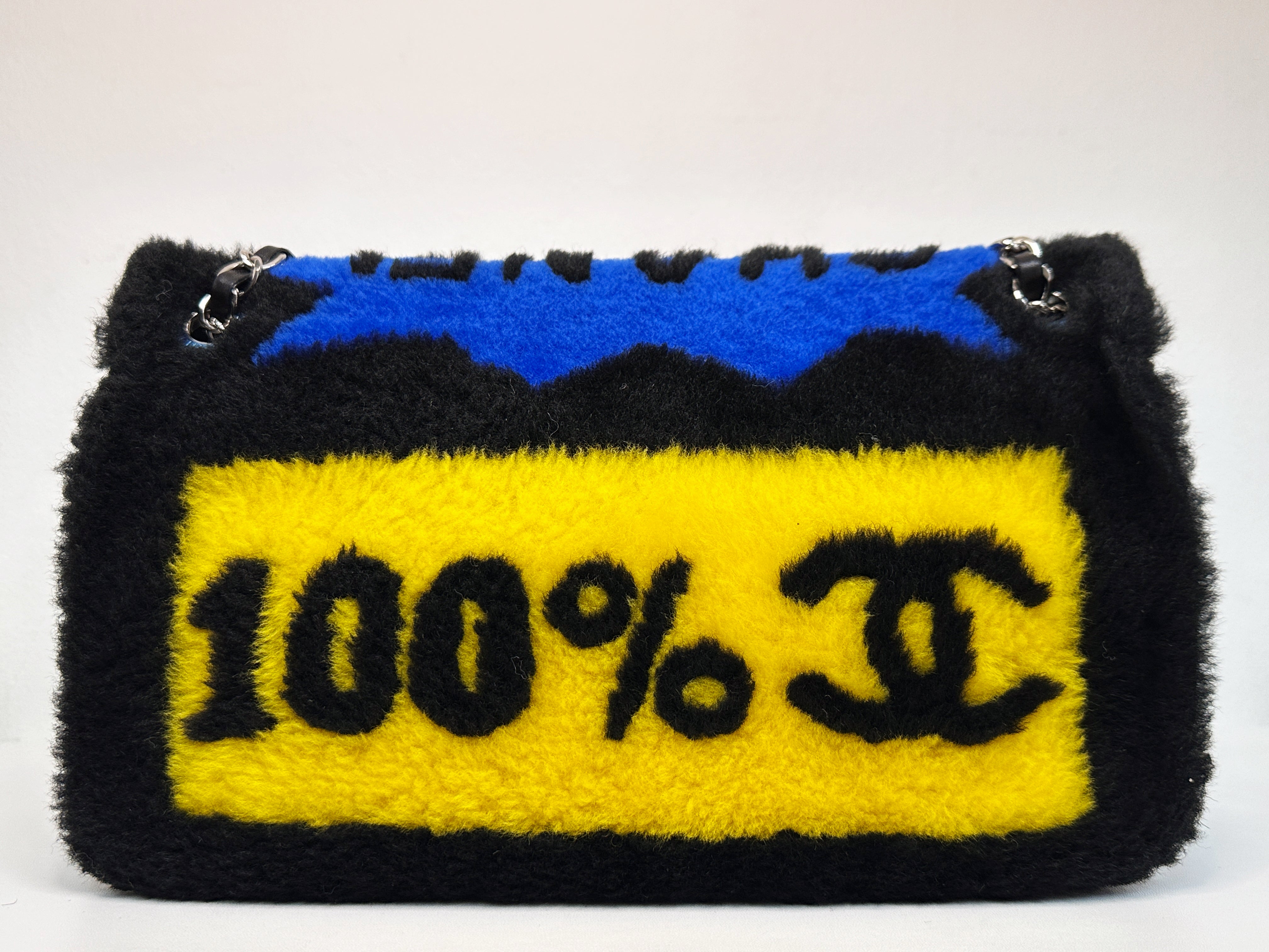 Chanel Medium Classic Flap Pop Art No. 5 Caption Comic Lambskin Black Multicolor Bag 2012 holo card