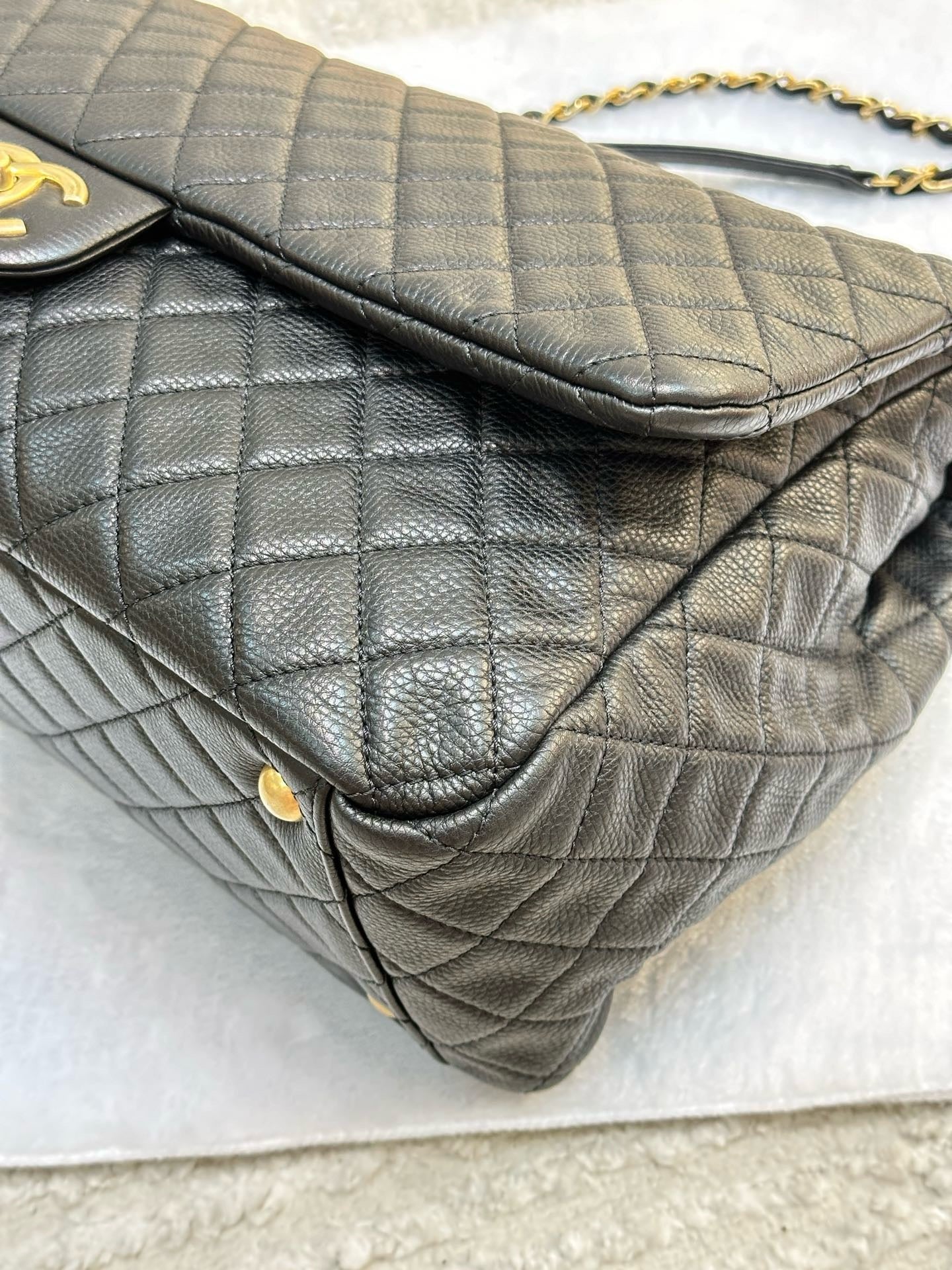 Chanel XXL Travel Calfskin Quilted Flap Bag Black GHW