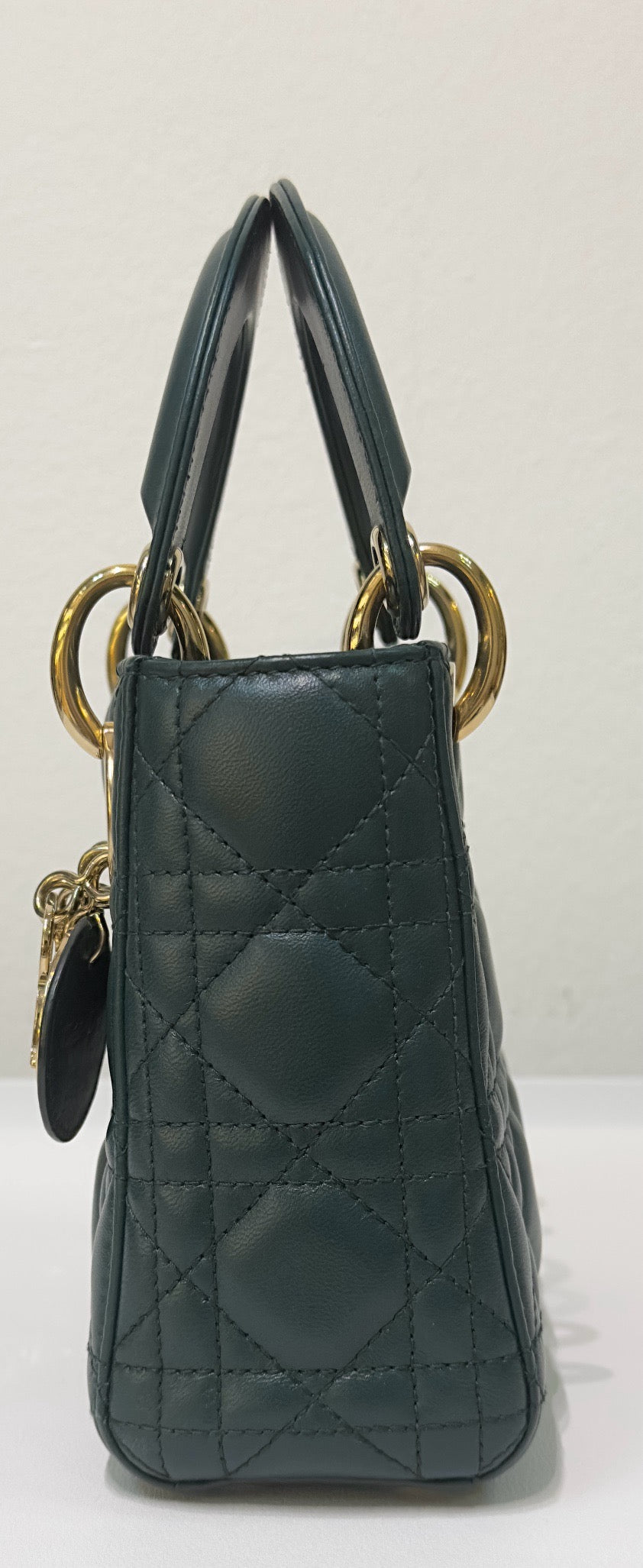 Christian Dior Mini Lambskin Cannage Lady Dior Green