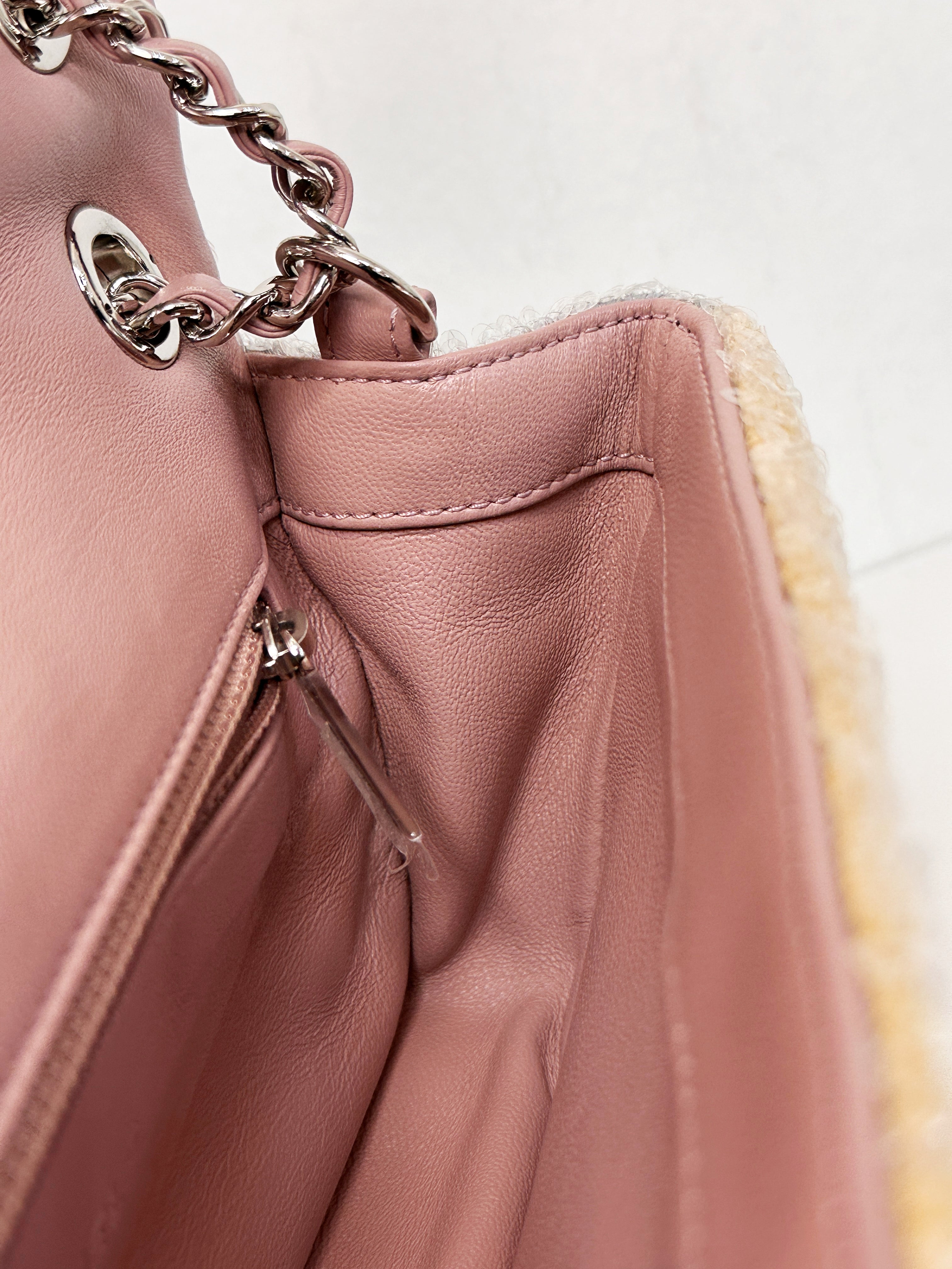 Chanel 18S Sequin Mini Waterfall Flap Pink Blue Yellow 2557 holo card