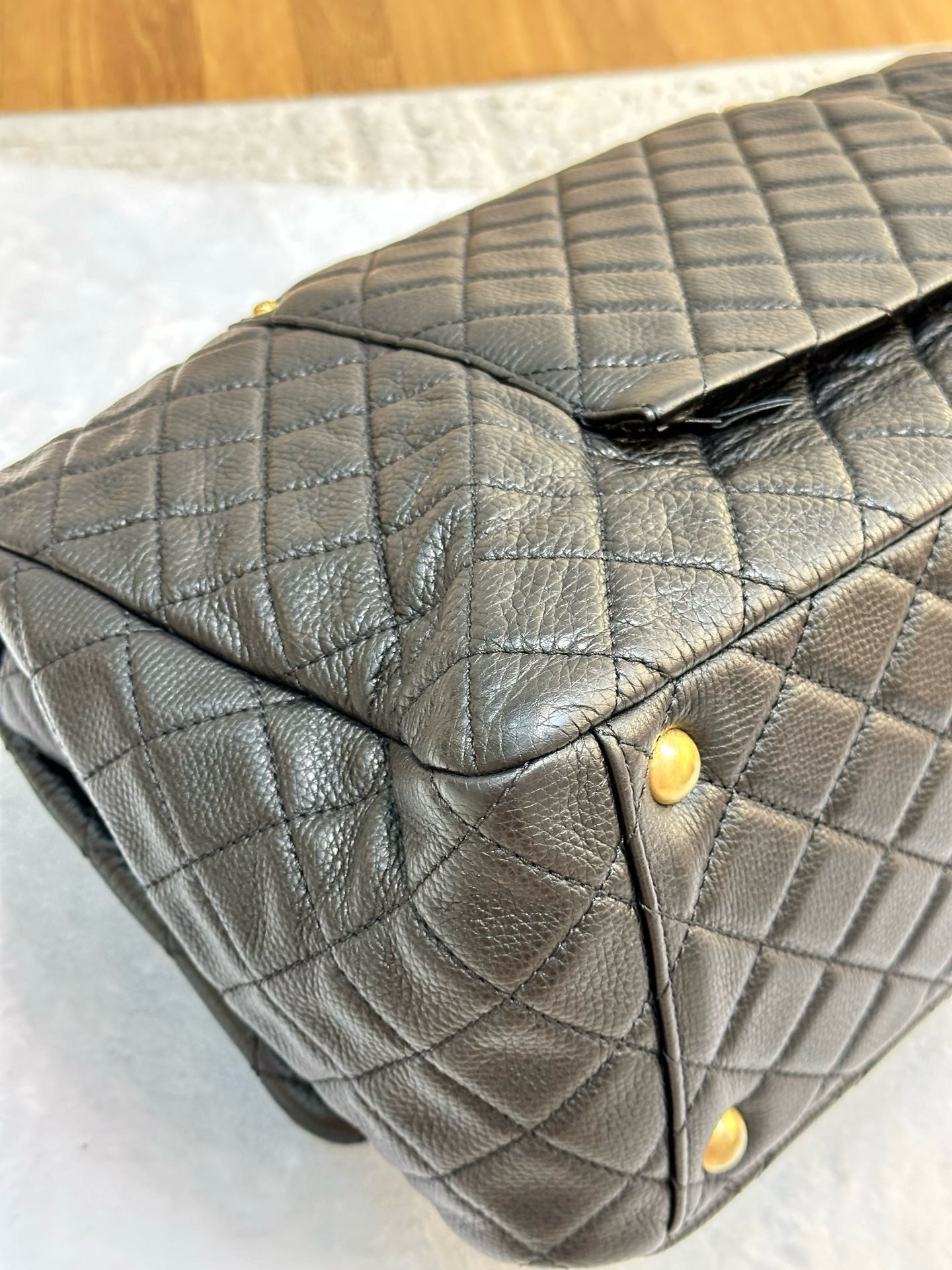 Chanel XXL Travel Calfskin Quilted Flap Bag Black GHW