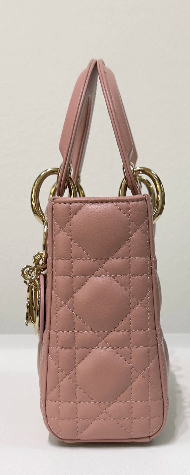 Christian Dior Mini Lambskin Cannage Lady Dior Pink GHW