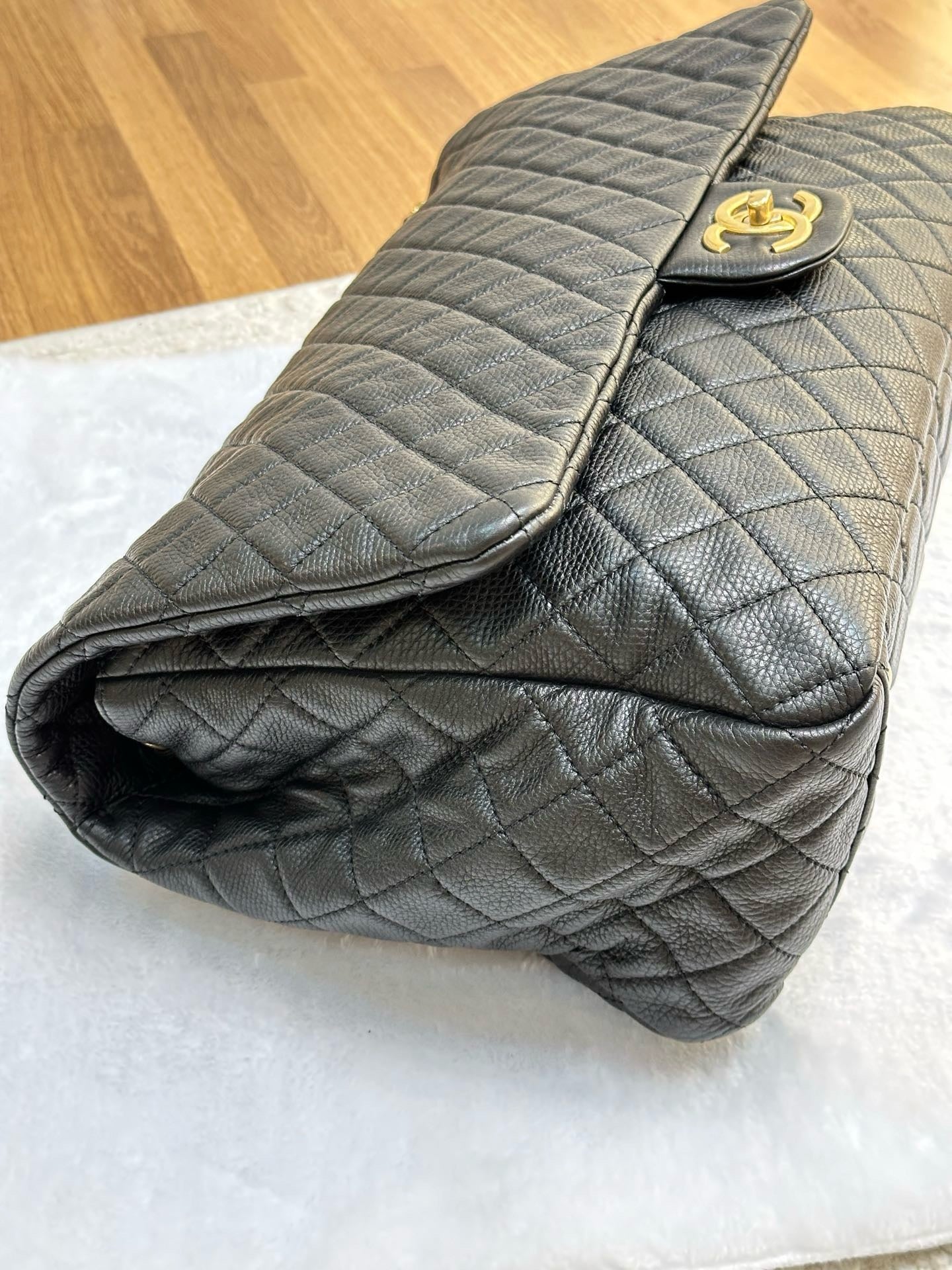 Chanel XXL Travel Calfskin Quilted Flap Bag Black GHW