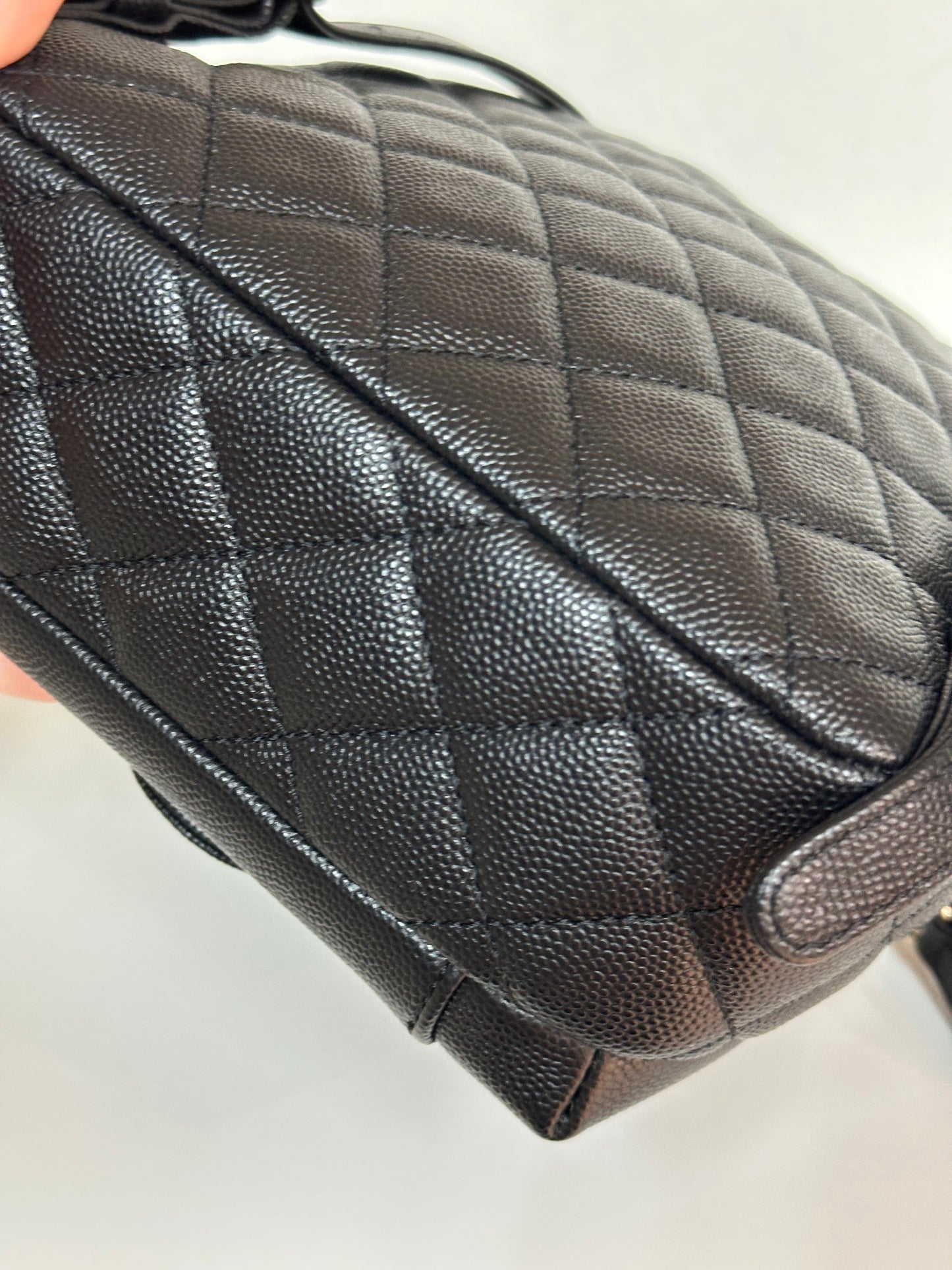 Chanel CC Day Backpack Quilted Caviar Mini Black 2687 holo card