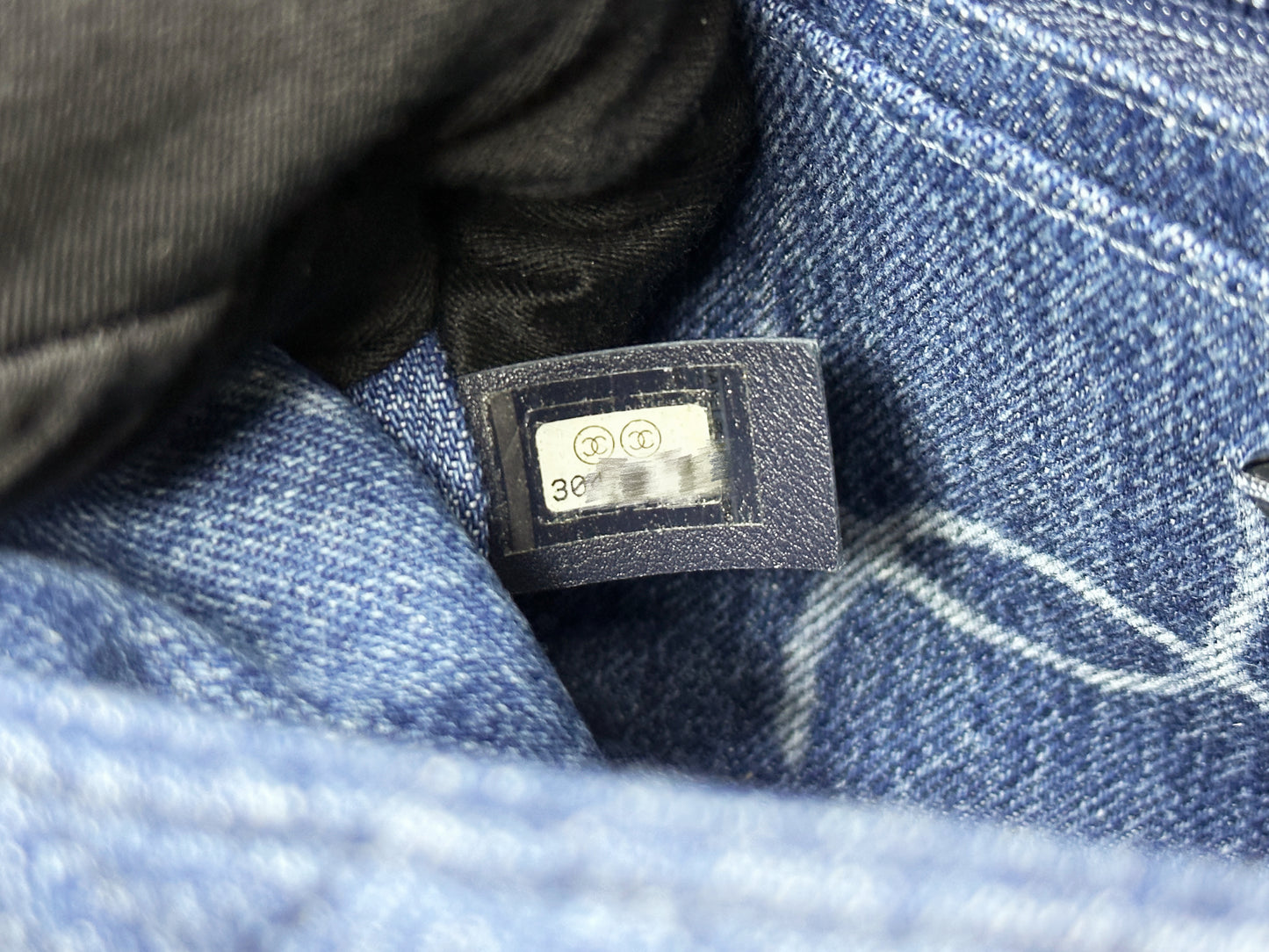 Chanel 20B Medium Blue Denim Quilted CC Single Flap SHW 3045 holo card