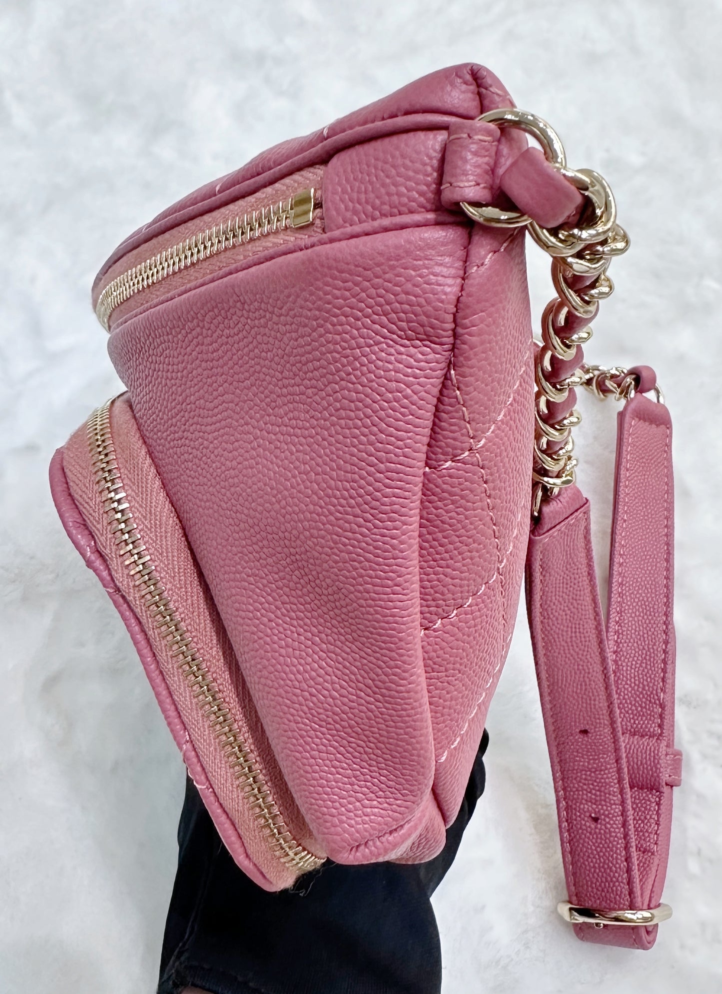 Chanel Pink Quilted Waist Bag