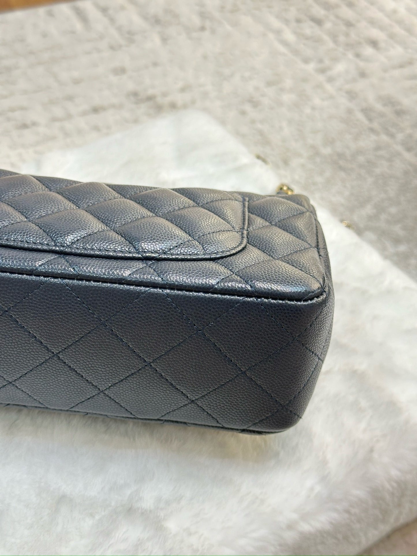 Chanel Mini Rectangular Caviar Navy Blue GHW