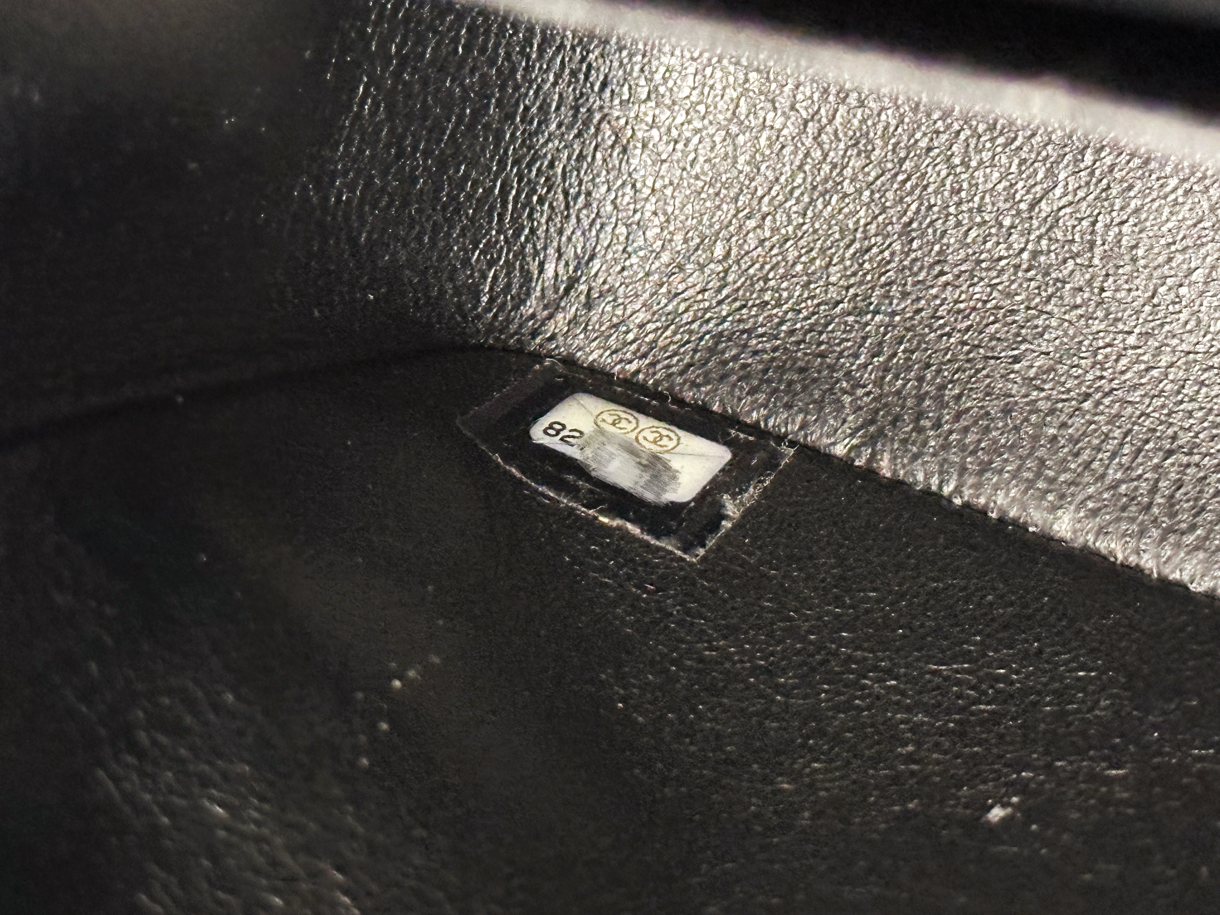 Chanel Canvas Coco Icons Medium Double Flap Bag Black White 827 holo card