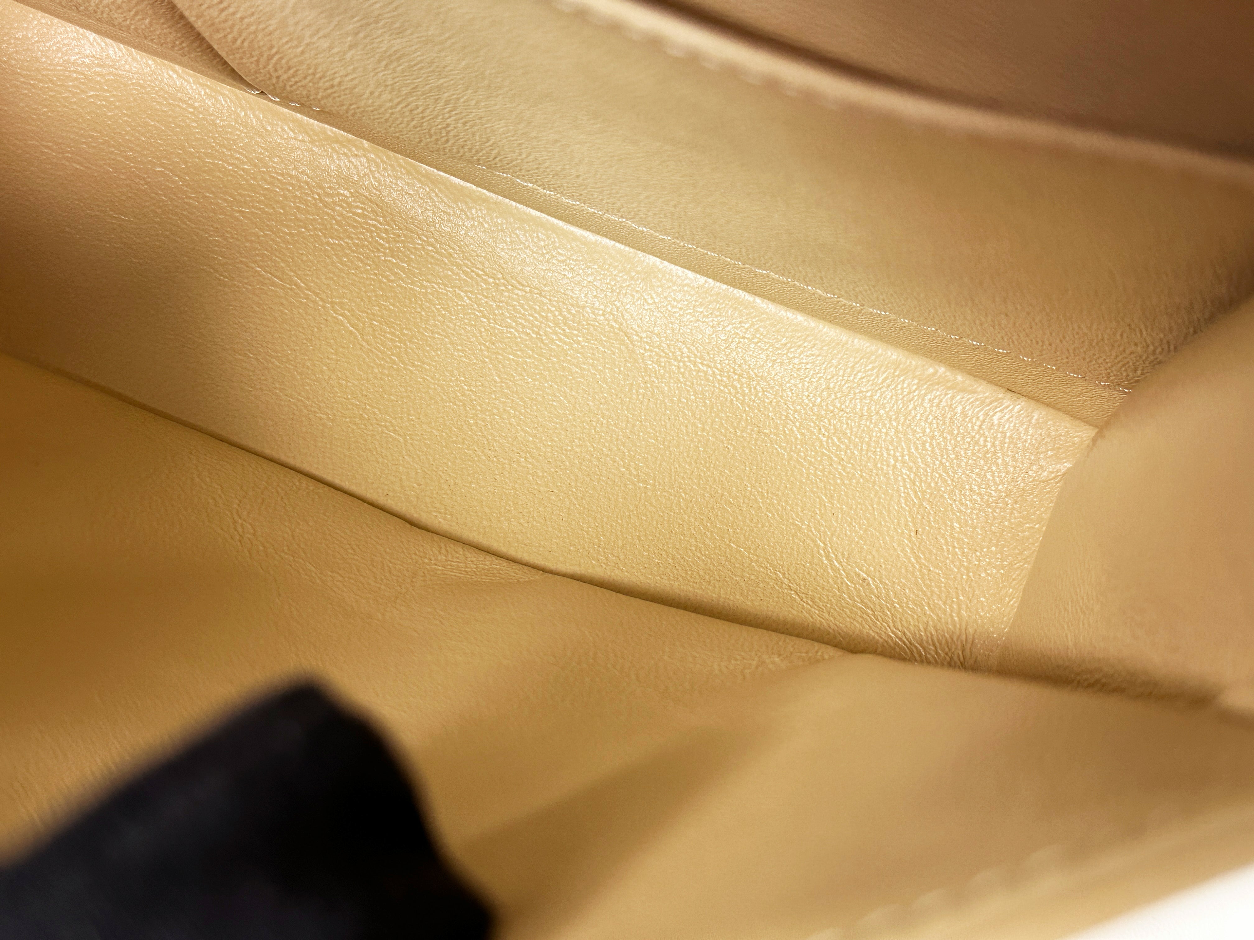 Chanel Medium Beige Classic Caviar Double Flap Bag GHW 2163 holo