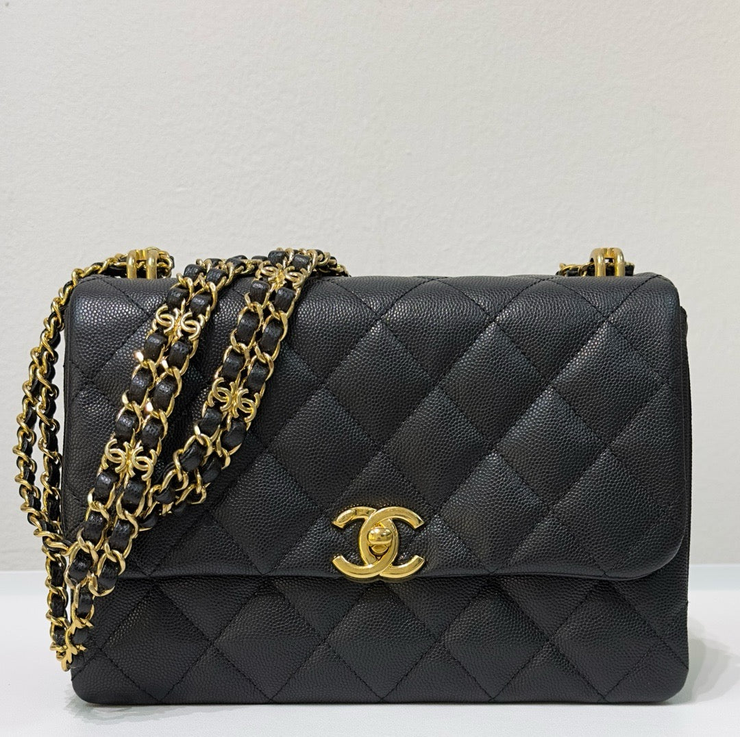 Chanel Caviar Quilted Coco First Flap Black 22K