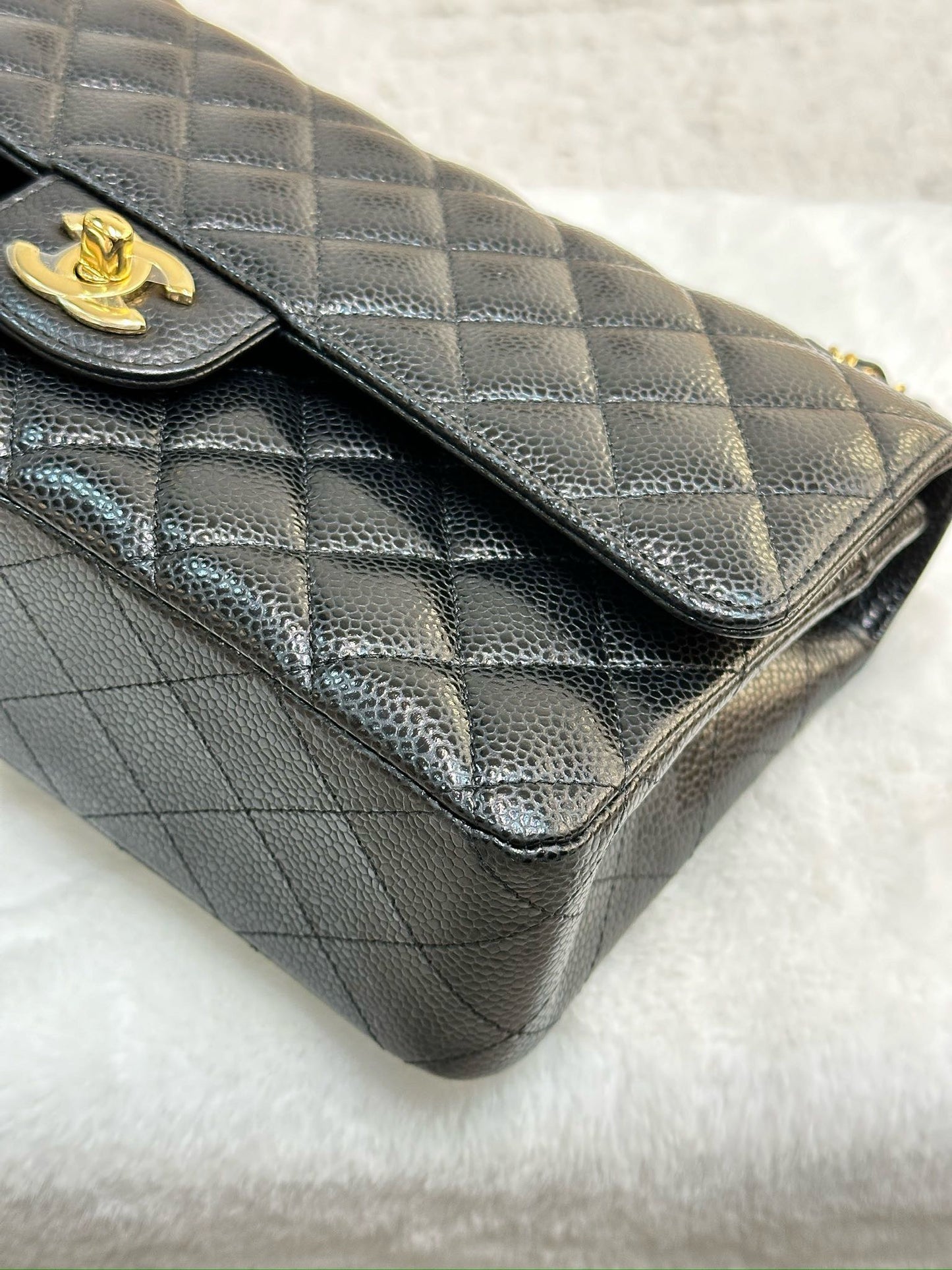 Chanel Medium Quilted Caviar Classic Double Flap Bag Black GHW