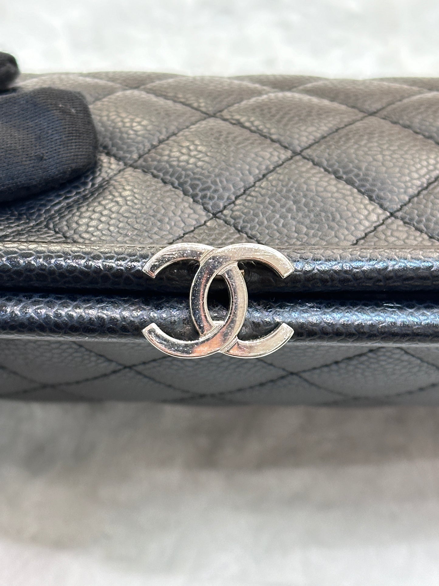 Chanel Quilted Caviar Timeless Clutch Black SHW