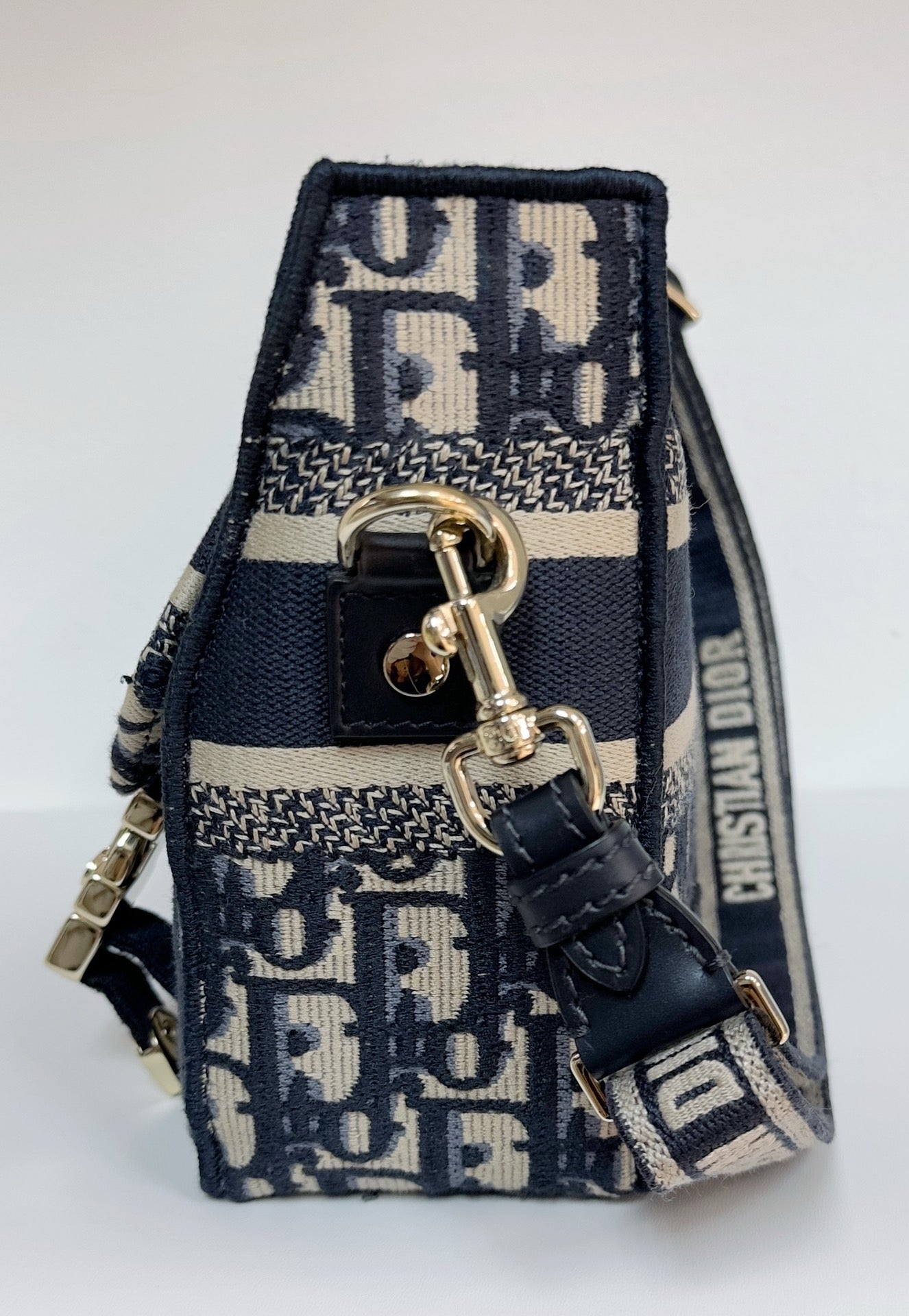 Dior Small Diorcamp Bag in Blue Oblique Embroidery Canvas and LGHW 2022year