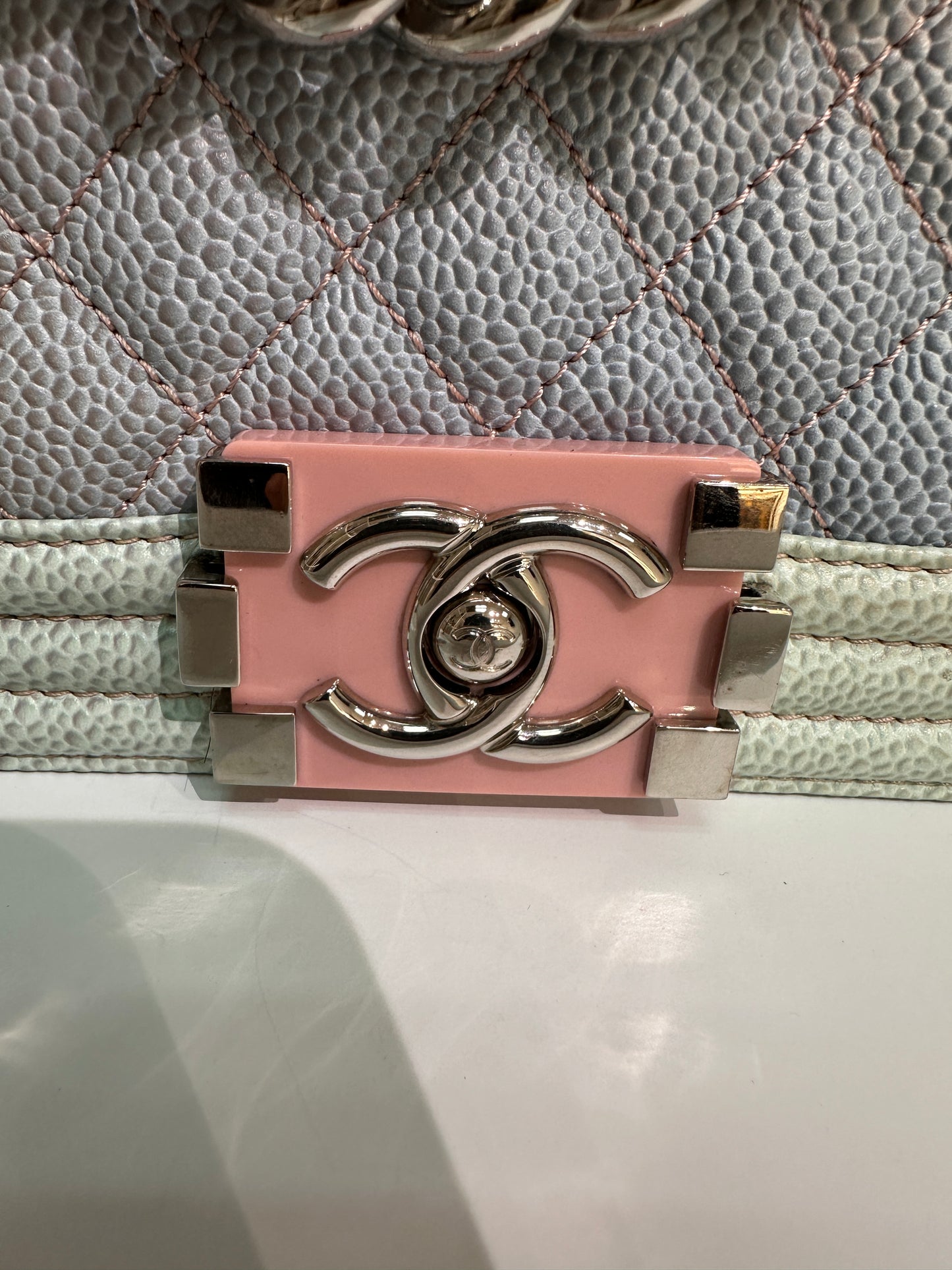 Chanel Rainbow Quilred Caviar Boy Bag Small