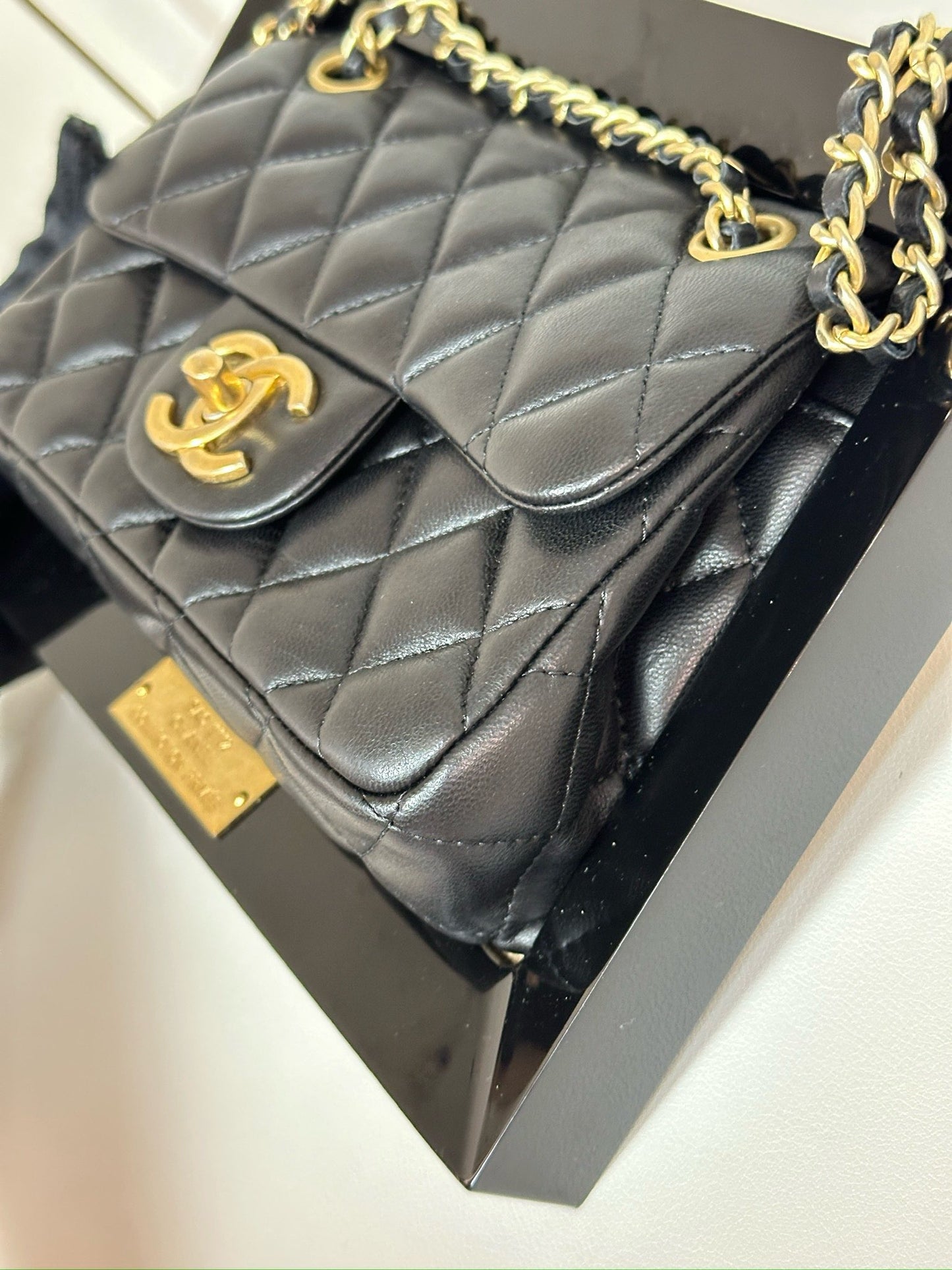 Chanel Black Privée Collection Runway Frame Bag 1951 holo