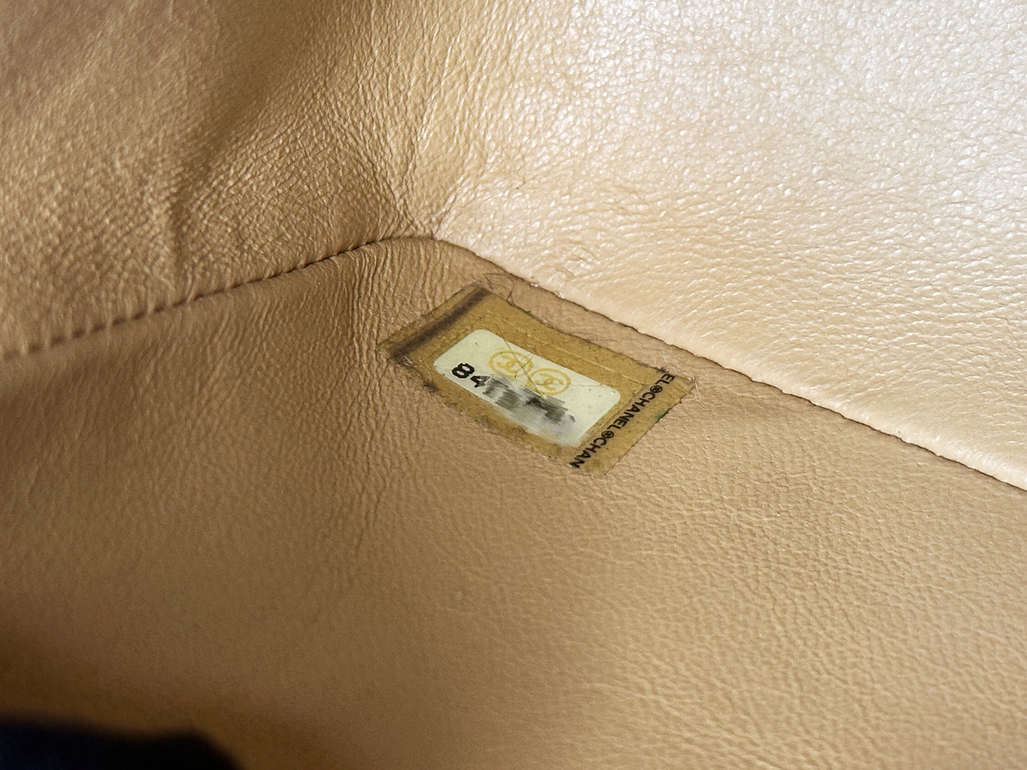 Chanel 24K Gold Mini Square Caviar Classic Flap Chain Shoulder Bag Beige GHW 84 holo card