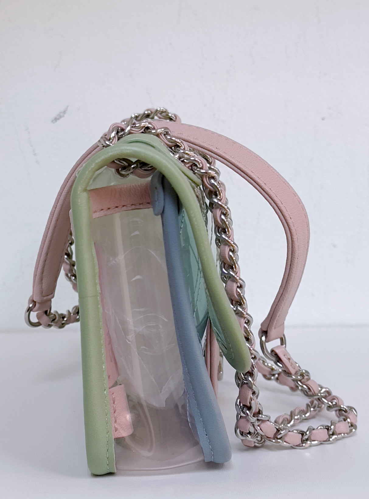 Chanel Mini Coco Splash PVC Flap Bag Blue/Green/Pink SHW 2562 holo