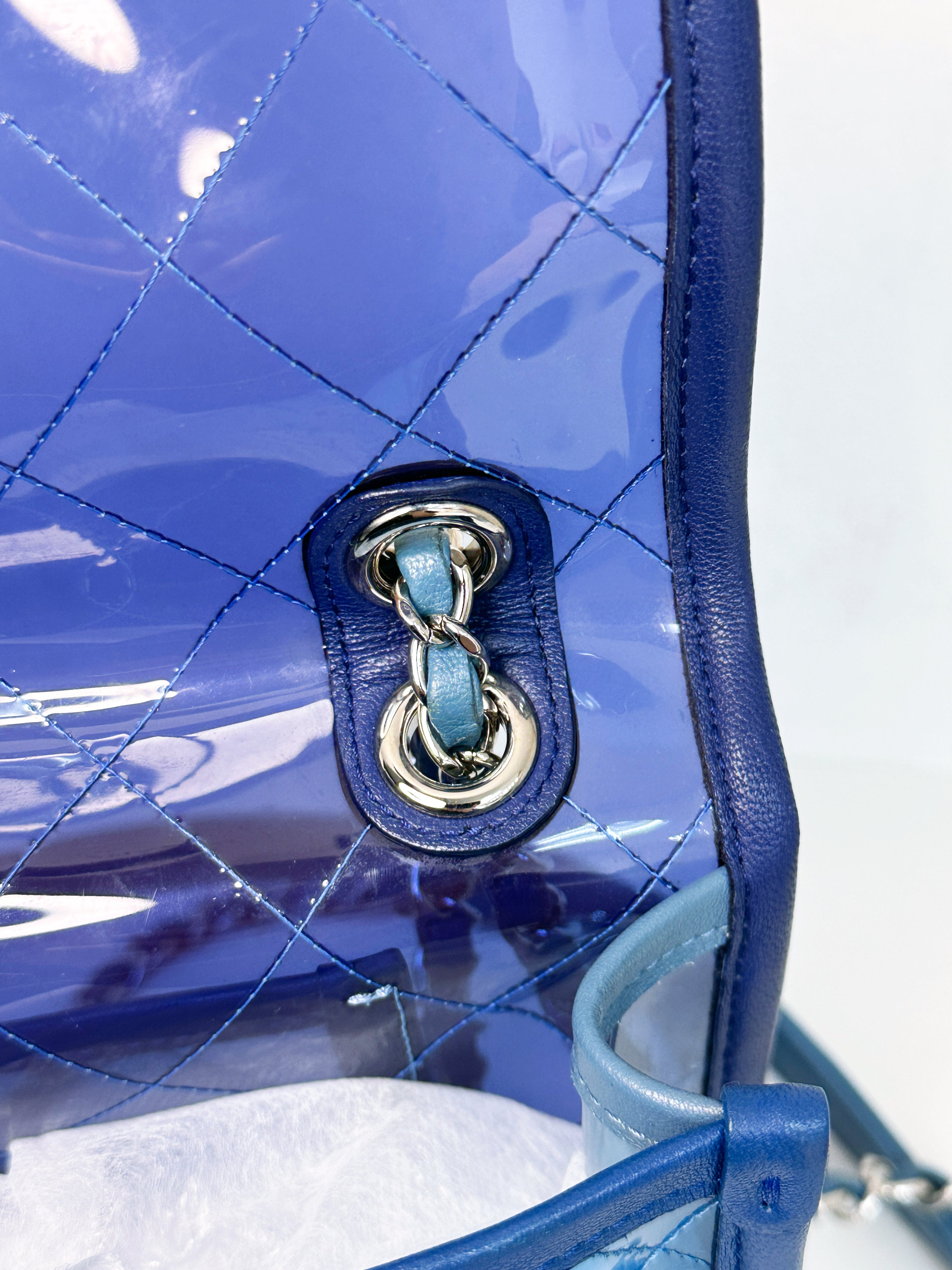 Chanel Blue Coco Splash PVC Medium Flap Bag 2583 holo