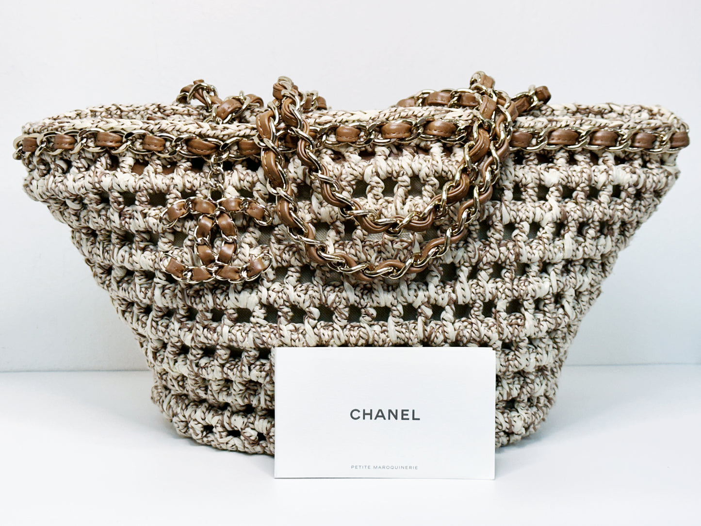 CHANEL CC Tote Bag CC Mark Chain Basket Bag Small Chain Shoulder Bag TEAL microchip
