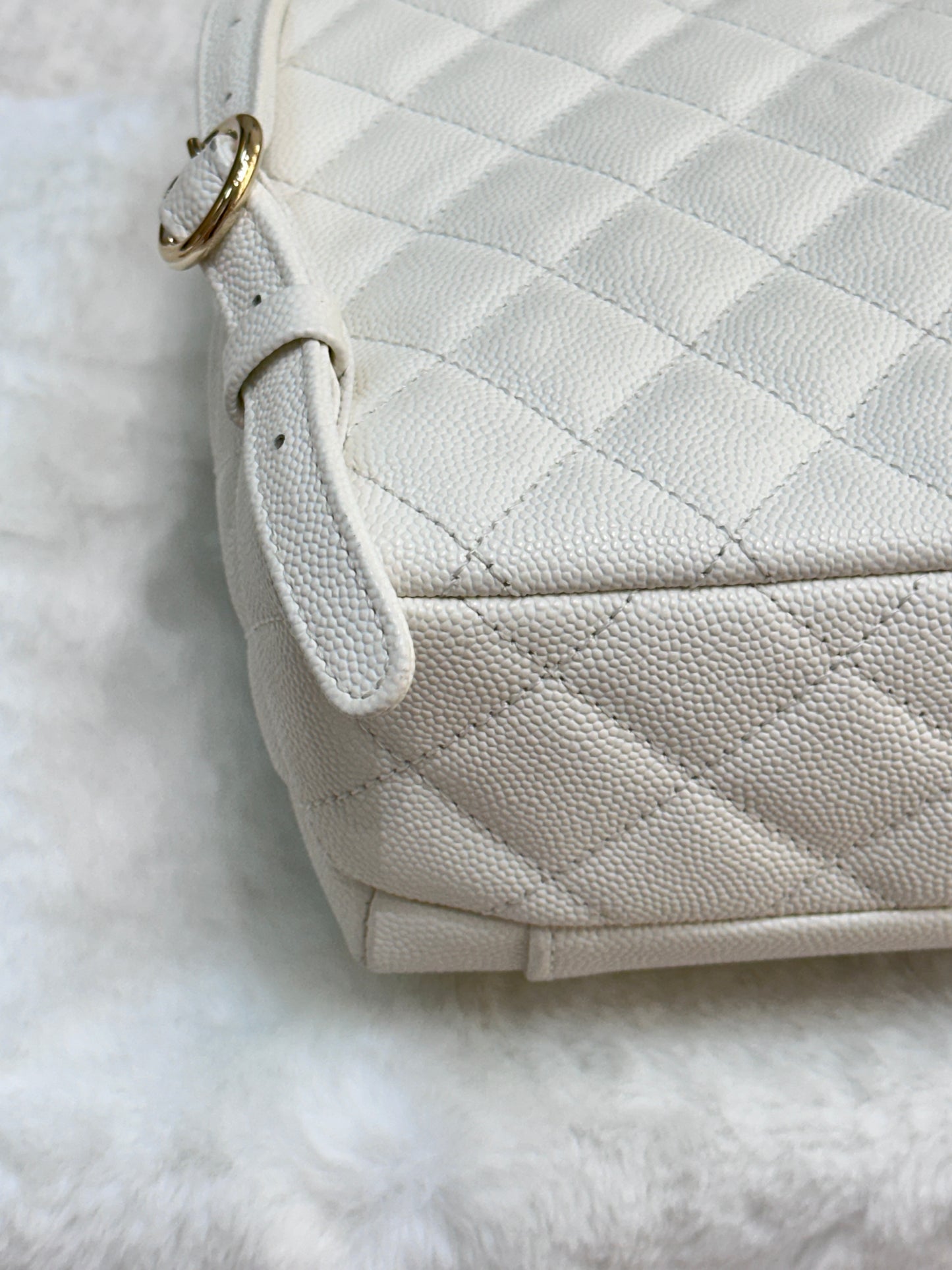 Chanel White CC Day Mini Quilted Backpack