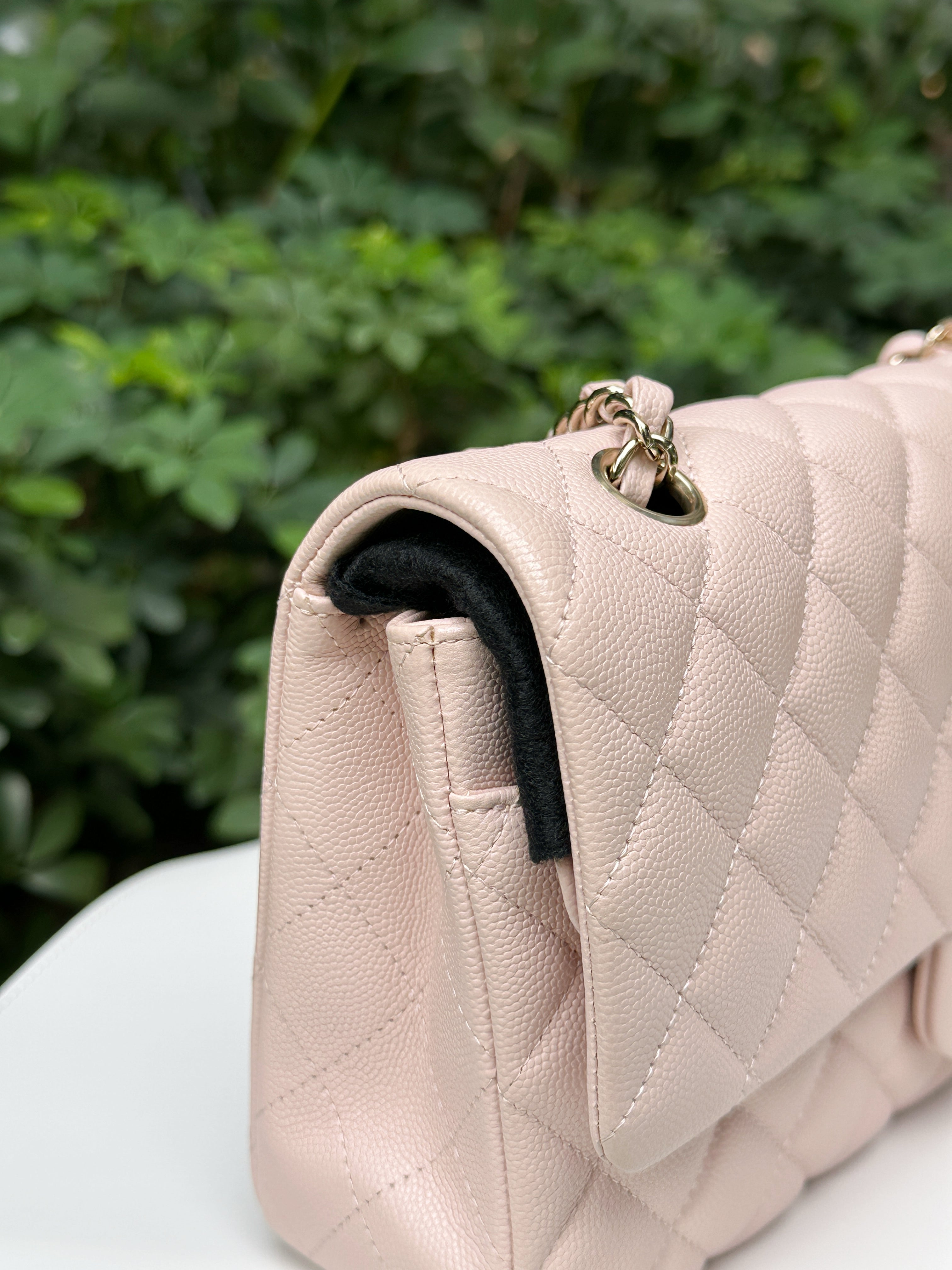 Chanel Medium Caviar Quilted Double Flap Light Pink 21ＣOutside