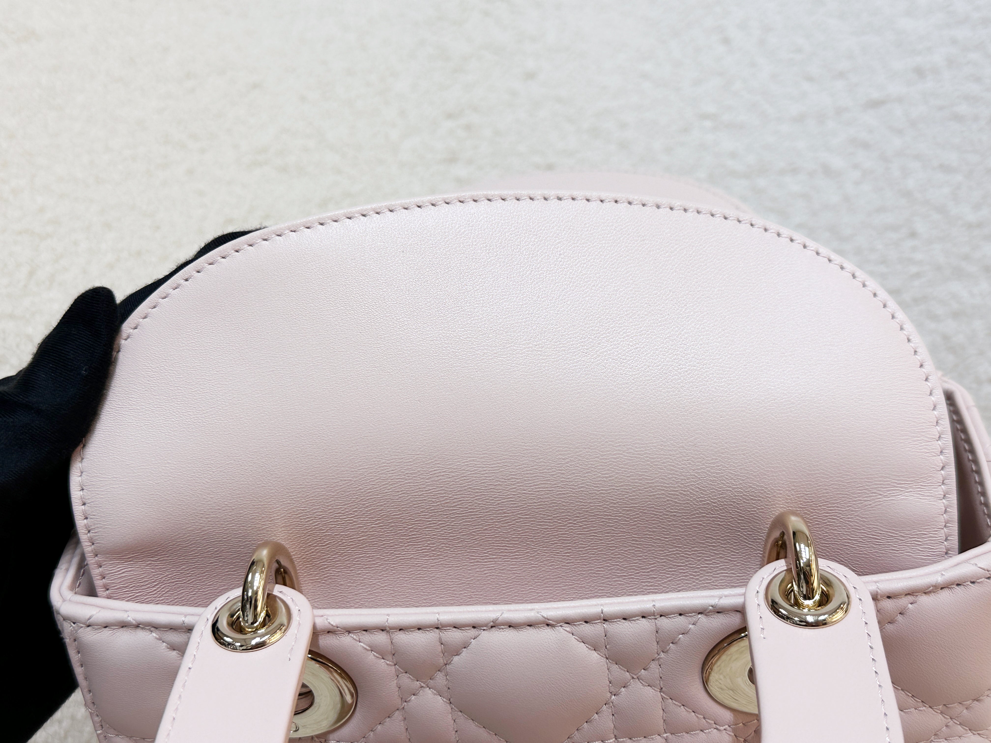 Christian Dior Small Lady Dior My ABCDior Bag Powder Pink Cannage Lambskin